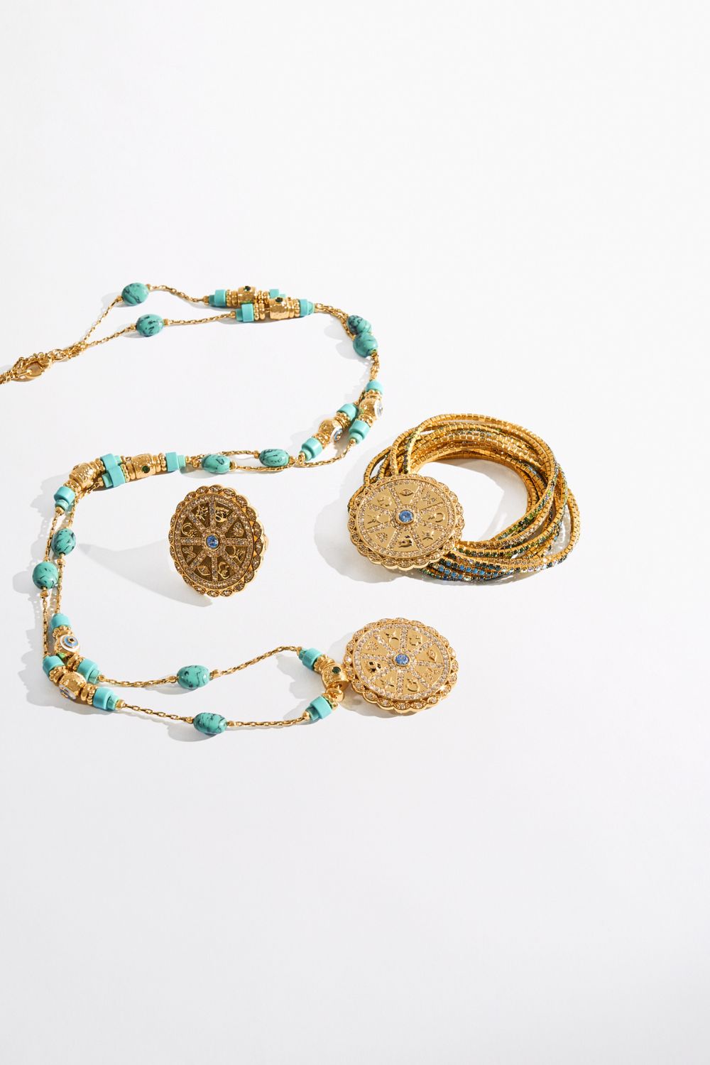 BOHEMIAN BABYLON LONG BEADED NECKLACE GOLD