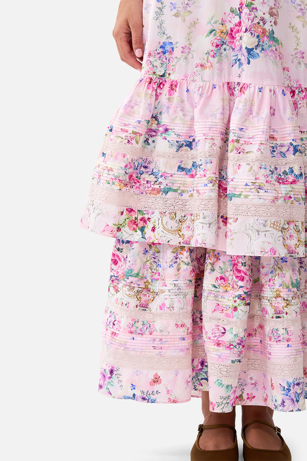The CAMILLA TWO TIERED GATHERED RUFFLE DRESS PALATIAL PASTELS