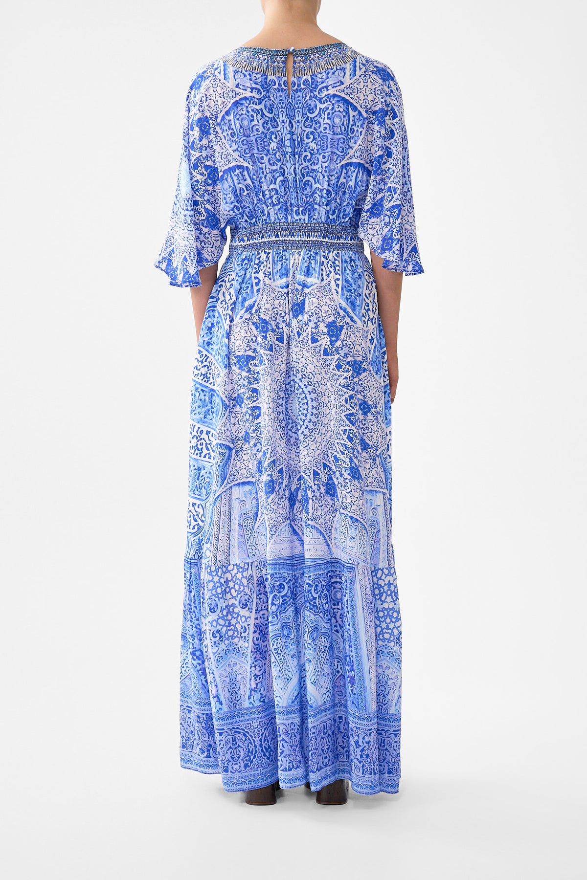 WAISTED DRESS WITH HEM RUFFLE THE BOSPHOROUS