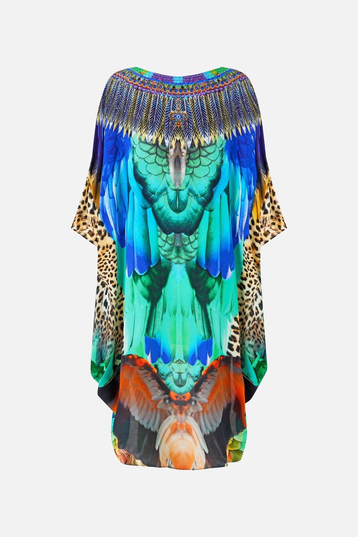 SCOOP BACK HEM DRESS JUNGLE FLIGHT