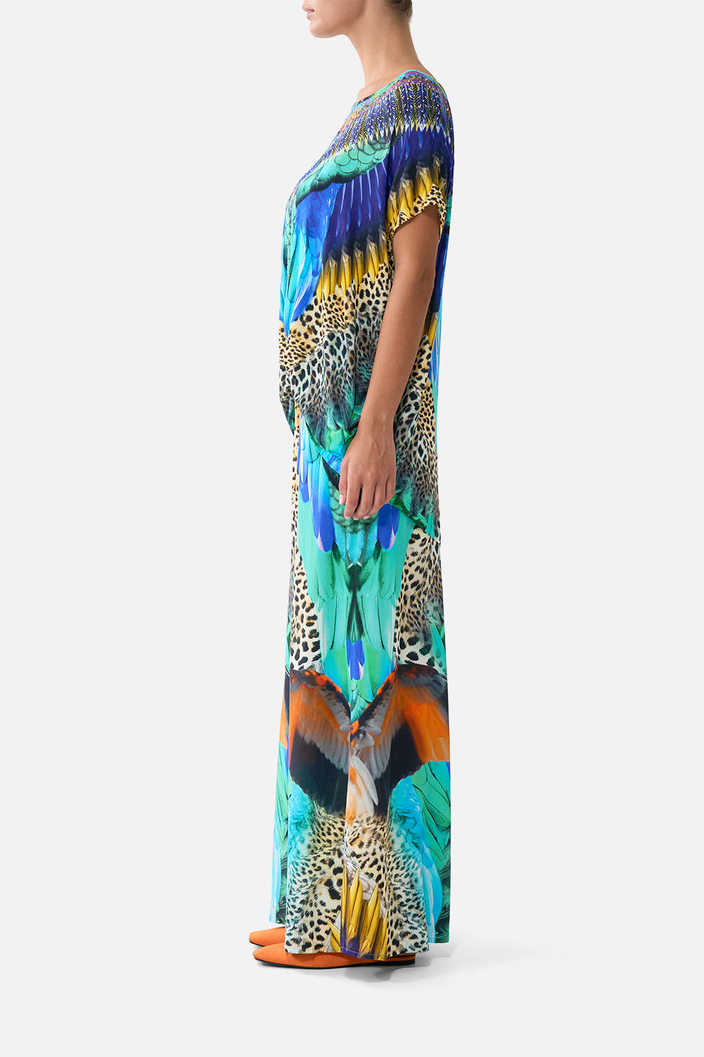 The CAMILLA SHIRRED WAIST PANT JUNGLE FLIGHT
