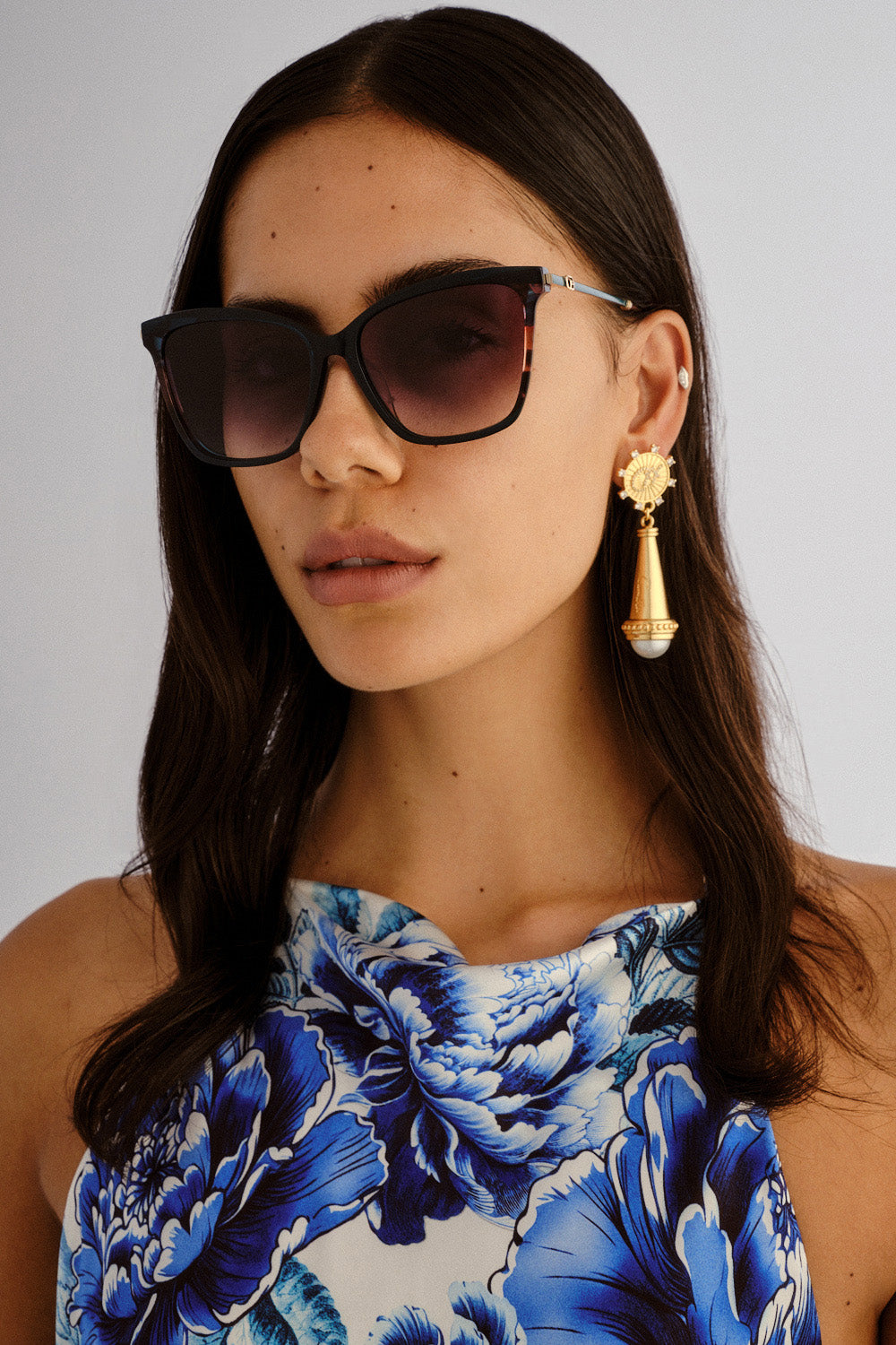 The CAMILLA DEEP SEA DIVE SUNGLASSES TEAL MARBLE