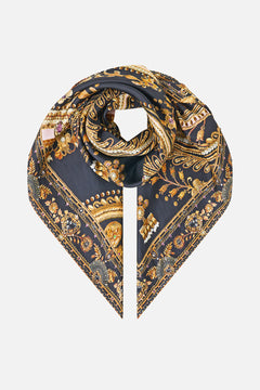 LARGE CRYSTALLED SILK SQUARE SCARF TAURUS RISING