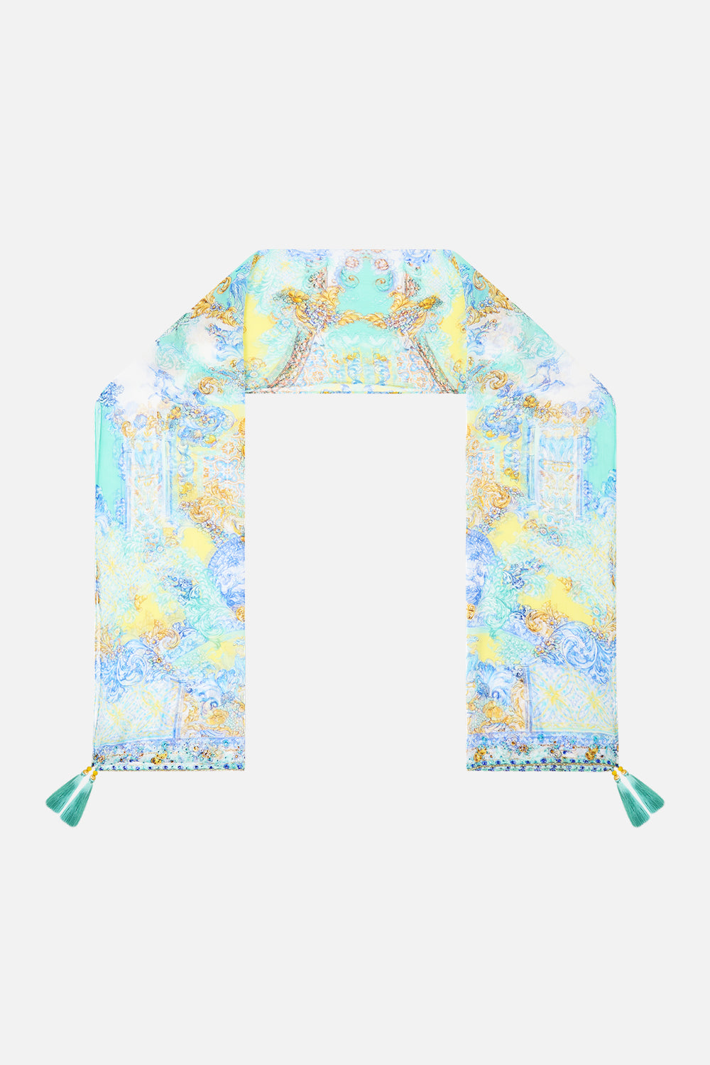 The CAMILLA LONG SILK CRINKLE CHIFFON SCARF DIAL UP THE TILESDIAL UP THE TILES