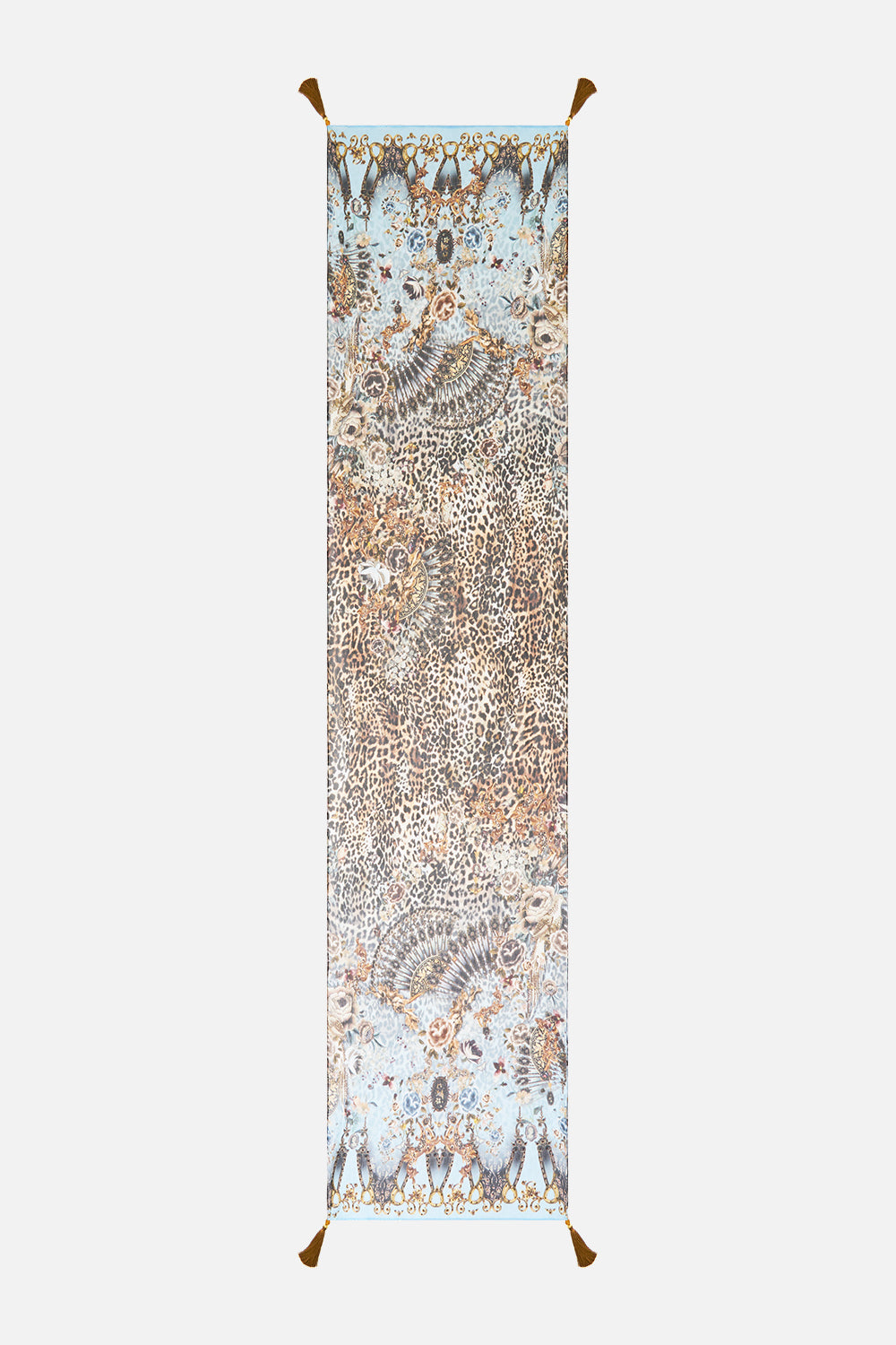 The CAMILLA LONG SILK CRINKLE CHIFFON SCARF FIESTA, SIESTA, REPEAT