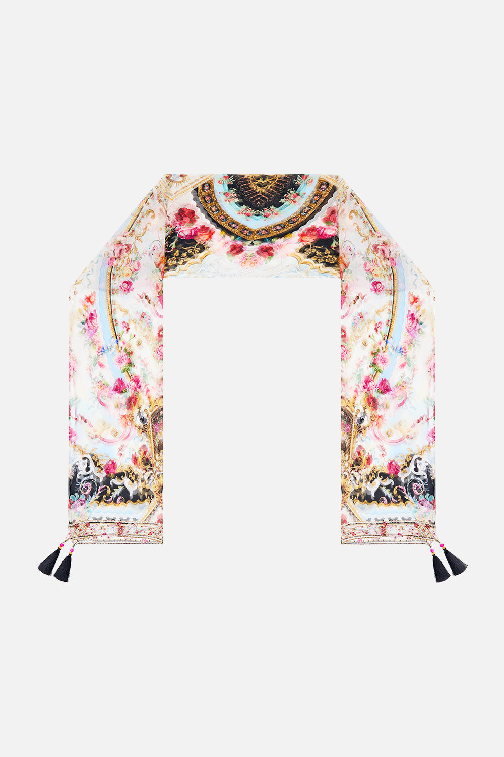 LONG SILK CRINKLE CHIFFON SCARF TORERO LIBERTINE