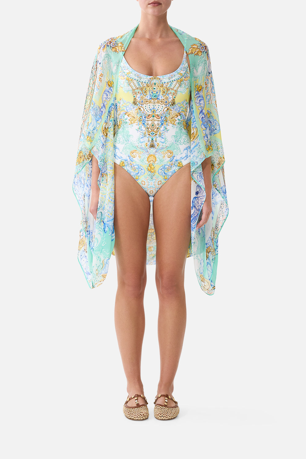 The CAMILLA SILK CHIFFON SHRUG DIAL UP THE TILESDIAL UP THE TILES