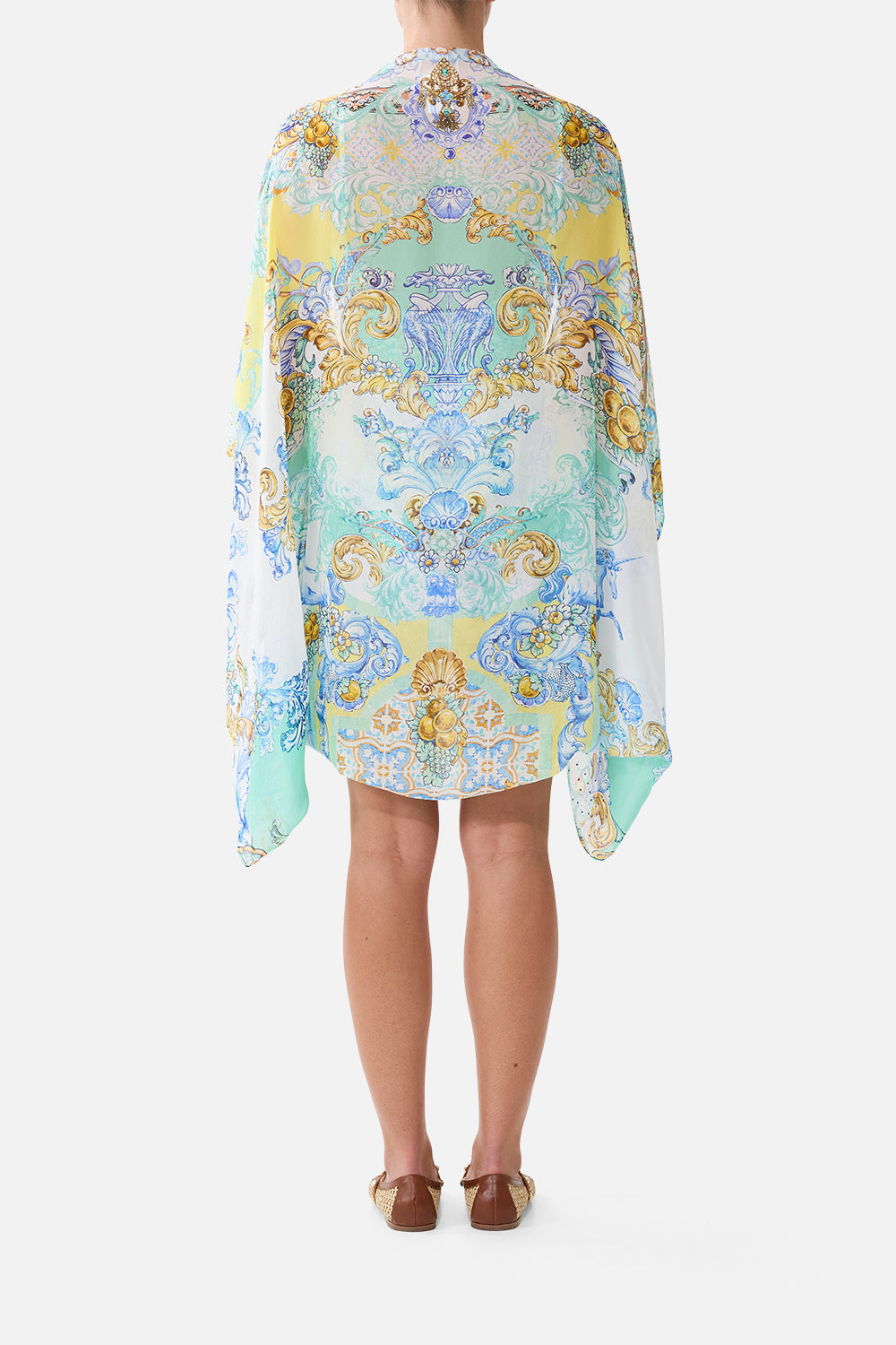The CAMILLA SILK CHIFFON SHRUG DIAL UP THE TILES