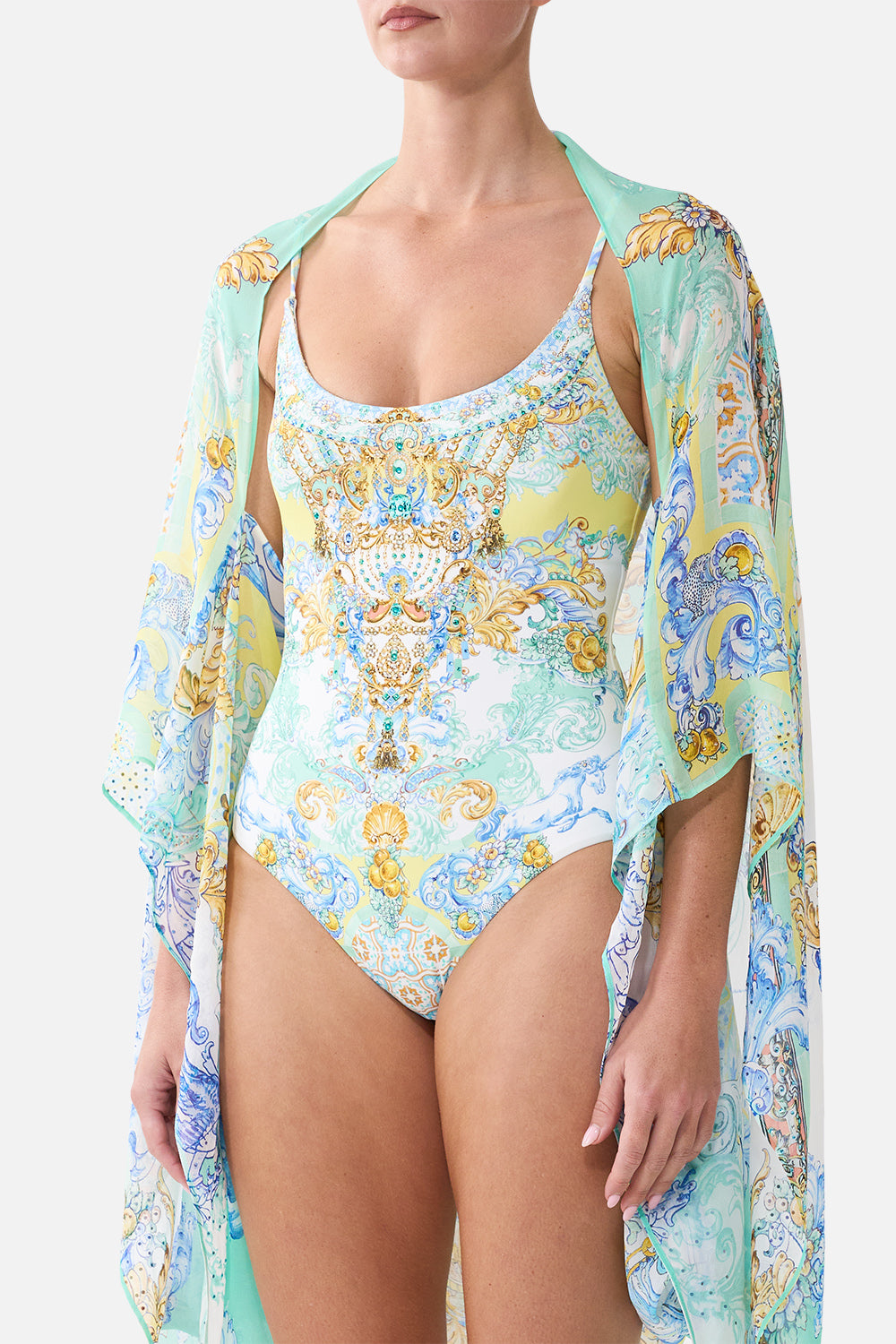 The CAMILLA SILK CHIFFON SHRUG DIAL UP THE TILES