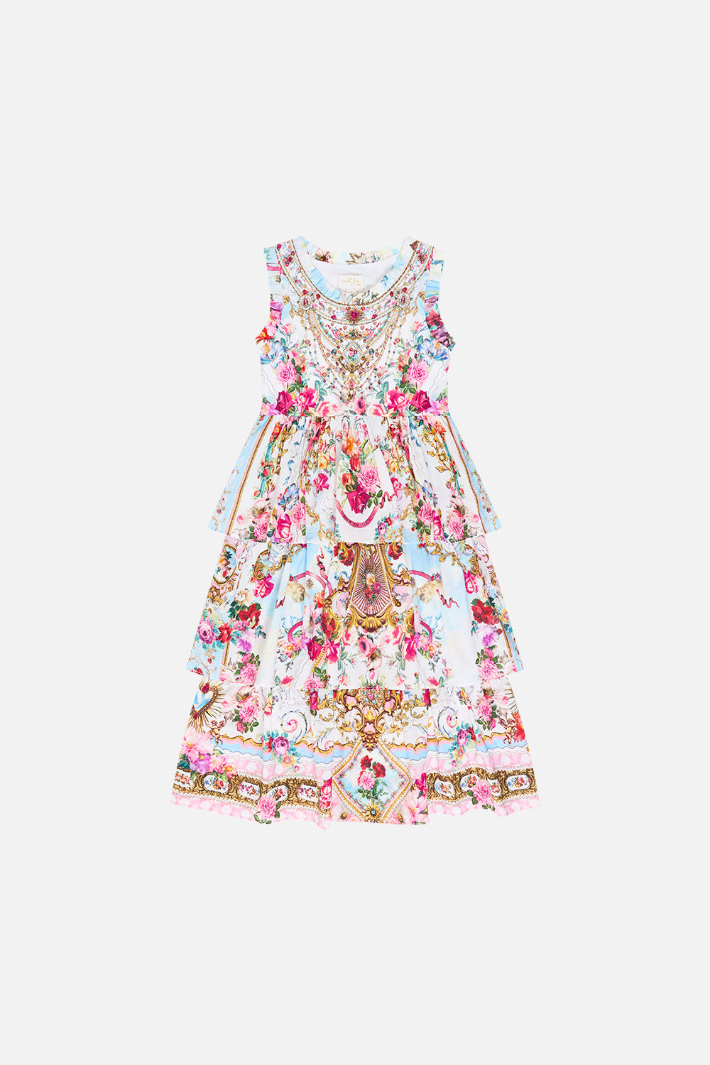 KIDS TANK MAXI DRESS W WOVEN LAYERED SKIRT TORERO LIBERTINE