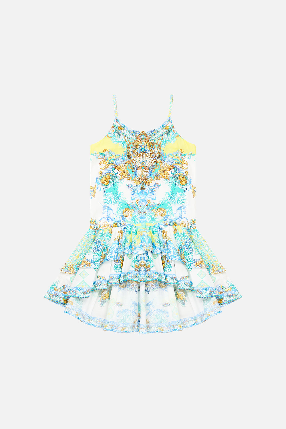 The CAMILLA KIDS LAYERED HIGH LOW DRESS W DROP WAIST DIAL UP THE TILESDIAL UP THE TILES