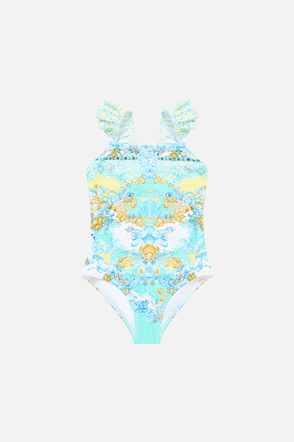 KIDS STRAIGHT NECK ONE PIECE WITH FRILL STRAPS DIAL UP THE TILES