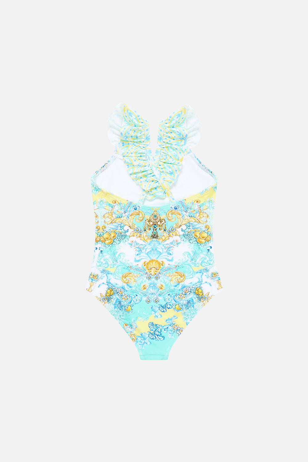 KIDS STRAIGHT NECK ONE PIECE WITH FRILL STRAPS DIAL UP THE TILES