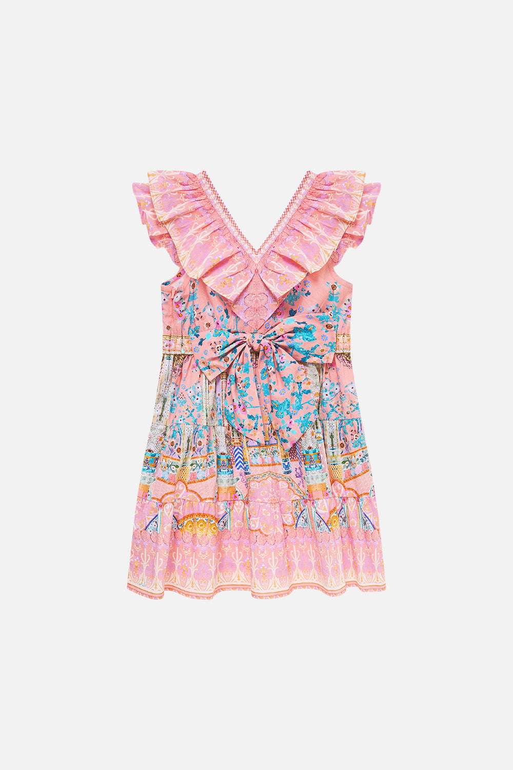 KIDS TIERED MINI DRESS W FRILL NECK HOWDY GAUDI
