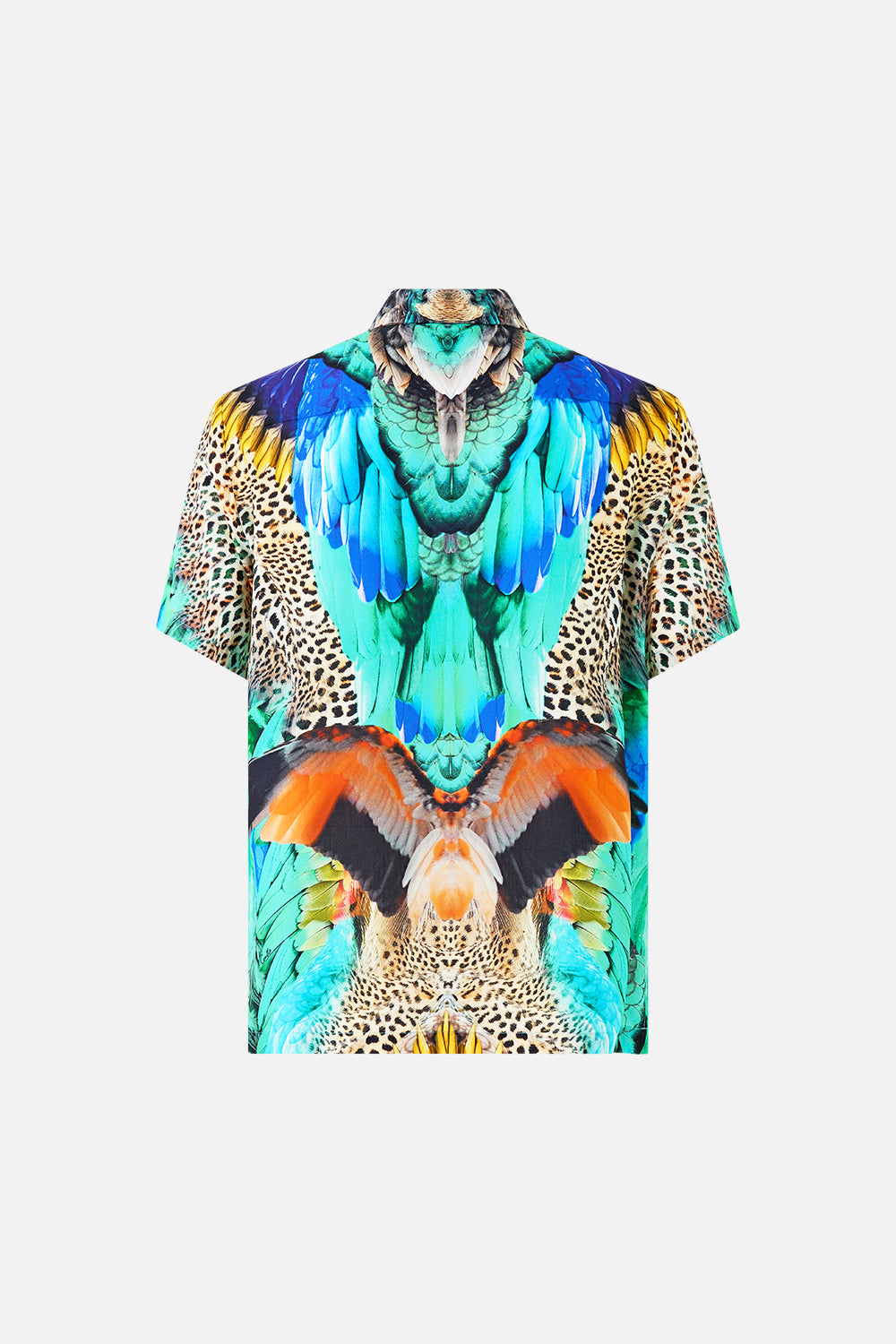 The CAMILLA SHORT SLEEVE CAMP COLLARED SHIRT JUNGLE FLIGHT