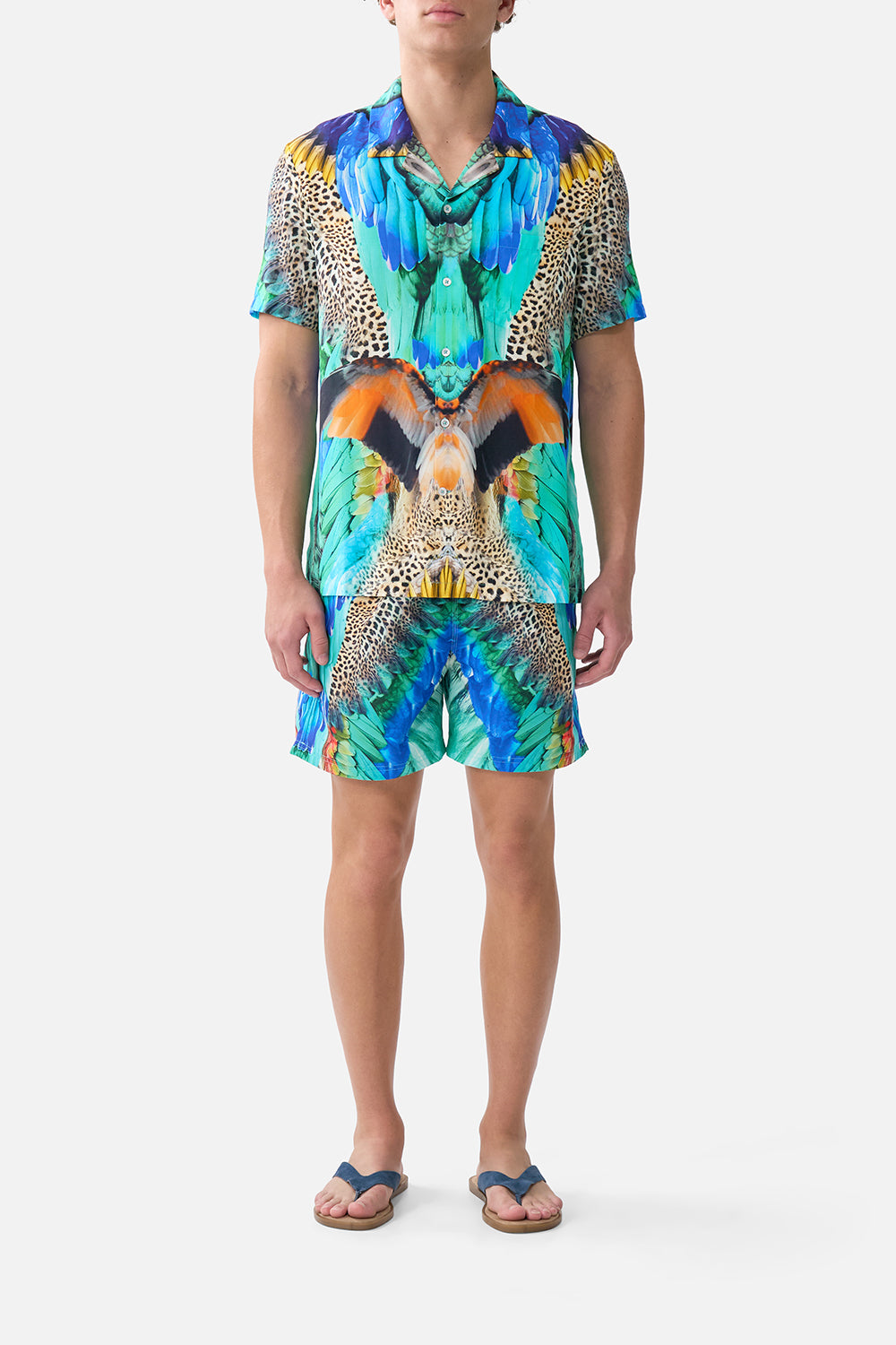 The CAMILLA SHORT SLEEVE CAMP COLLARED SHIRT JUNGLE FLIGHTJUNGLE FLIGHT
