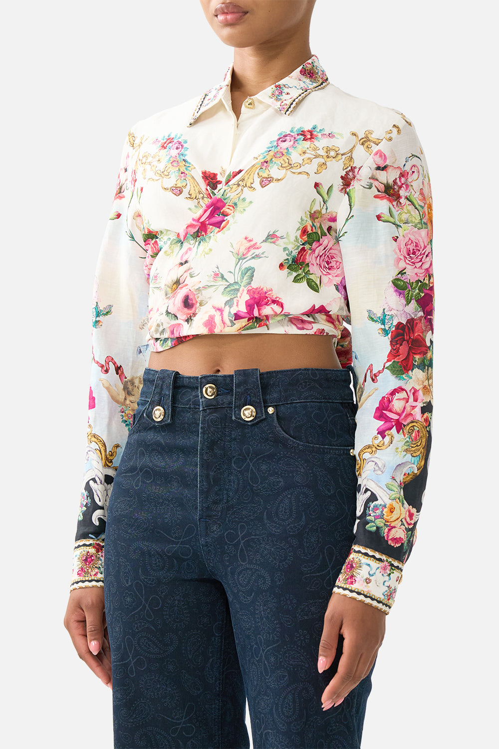 CROPPED WRAP SHIRT WITH TIE TORERO LIBERTINE