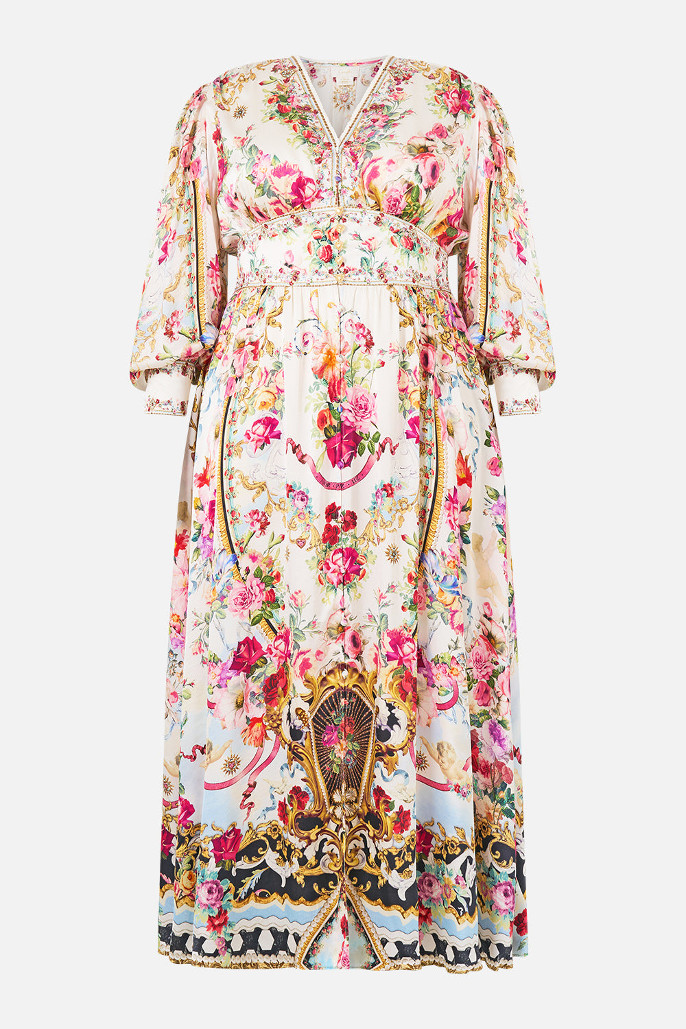 SHAPED WAISTBAND DRESS WITH GATHERED SLEEVES TORERO LIBERTINE