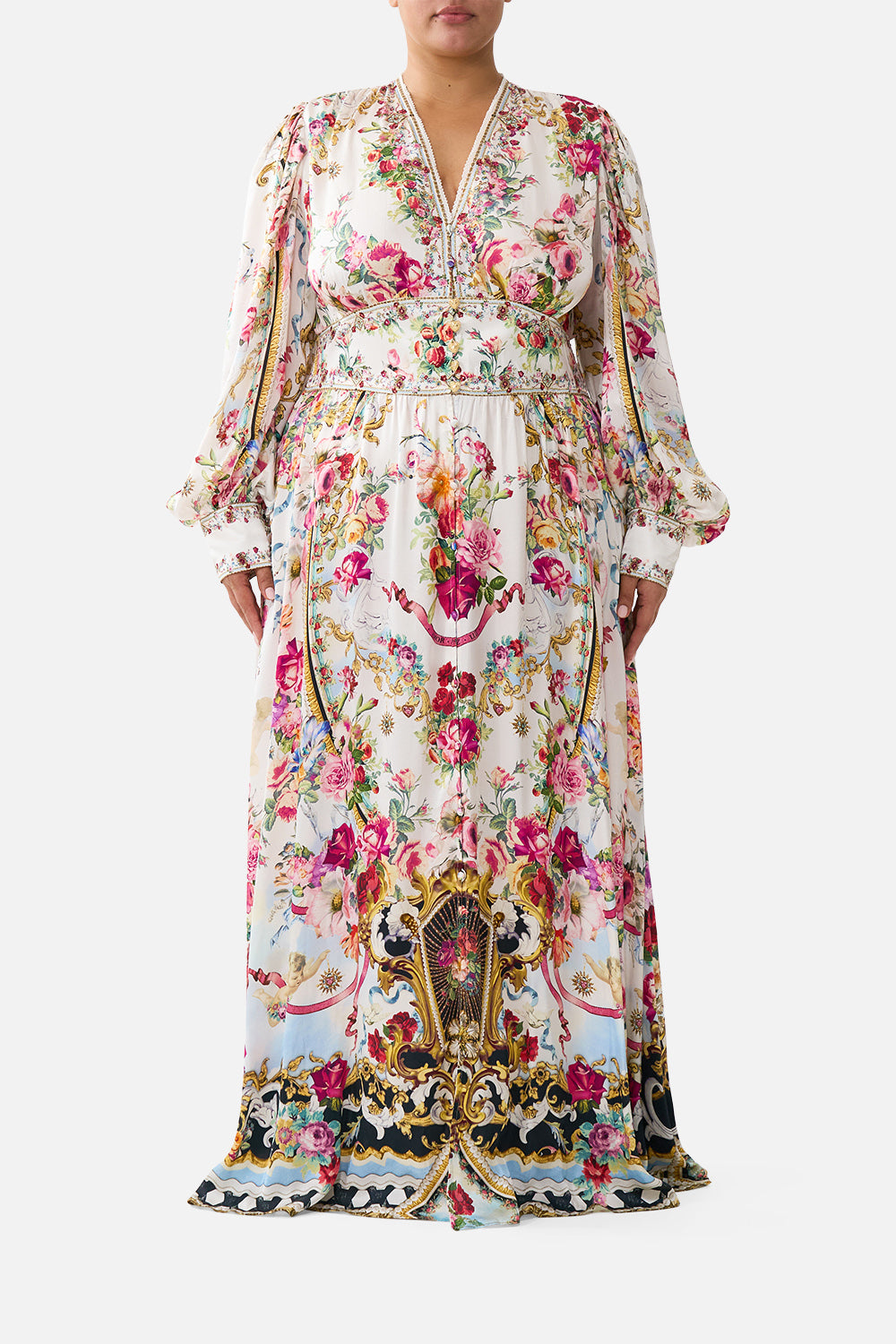 SHAPED WAISTBAND DRESS WITH GATHERED SLEEVES TORERO LIBERTINE