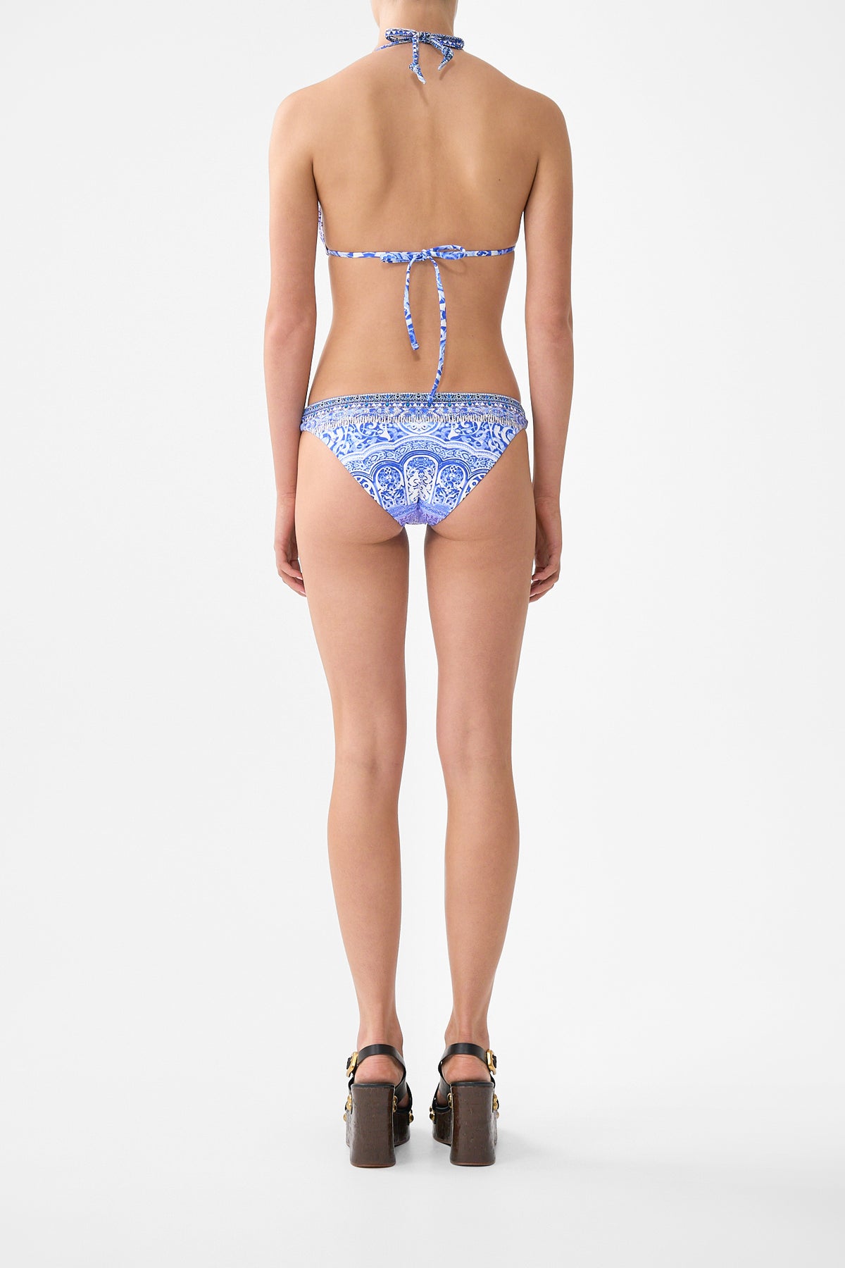BALL TRIM TRIANGLE BIKINI SET WITH THICK NECK TIE THE BOSPHOROUS