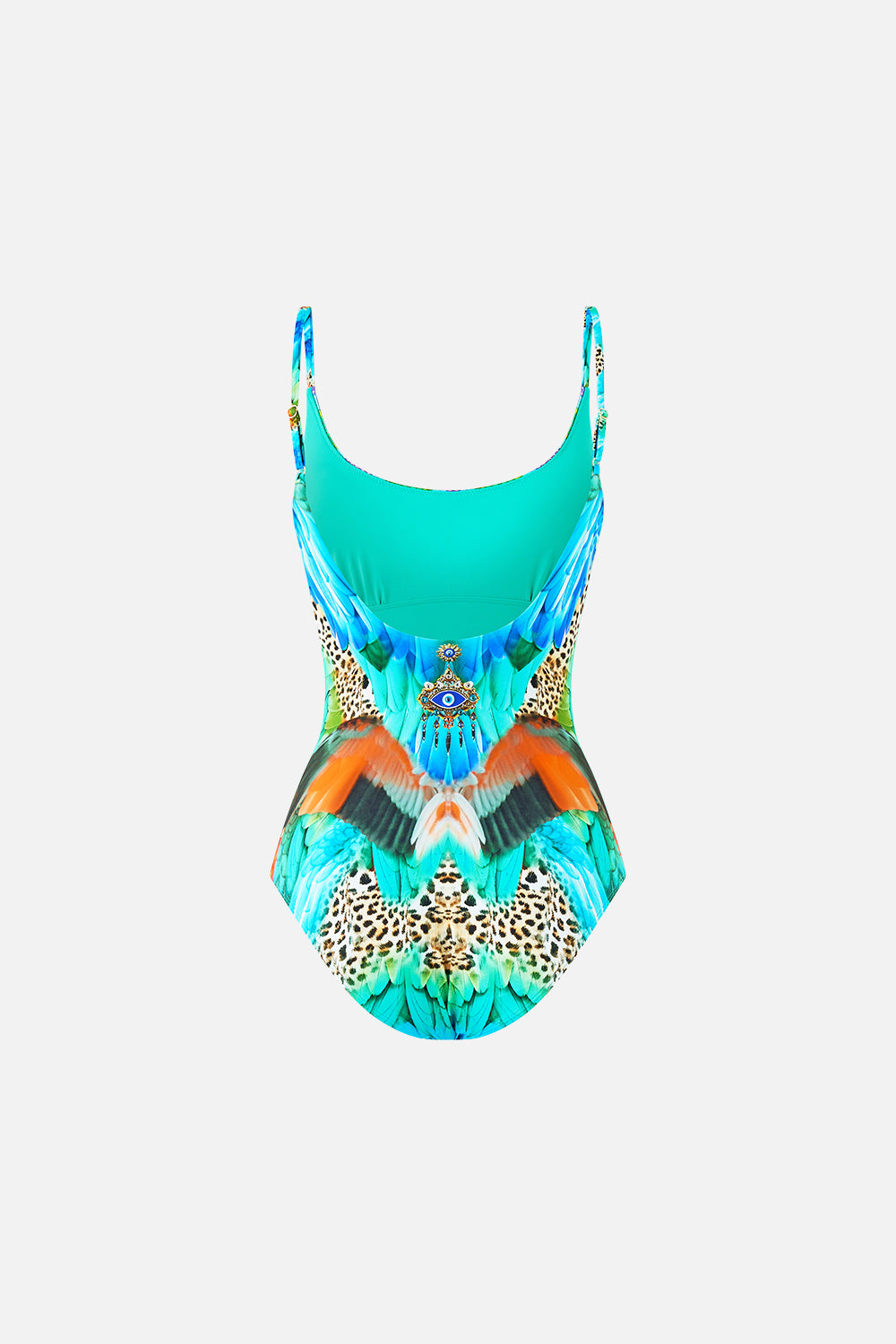 The CAMILLA SCOOP NECK ONE PIECE WITH SCOOP BACK JUNGLE FLIGHT