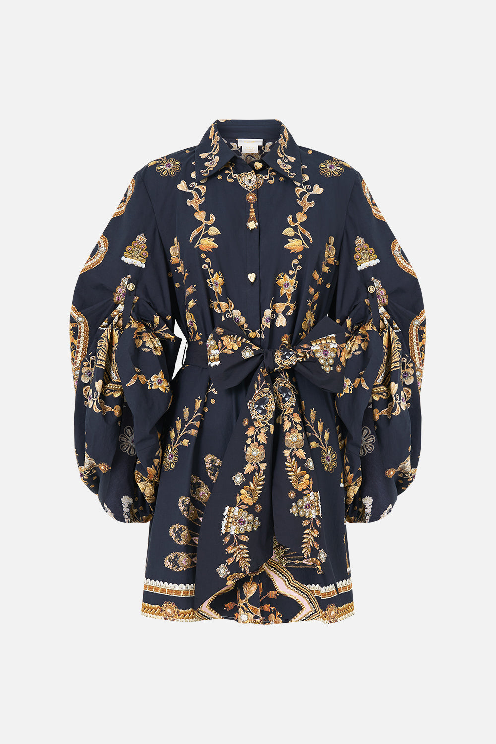 The CAMILLA VOLUME SLEEVE SHIRT DRESS WITH TIE TAURUS RISING