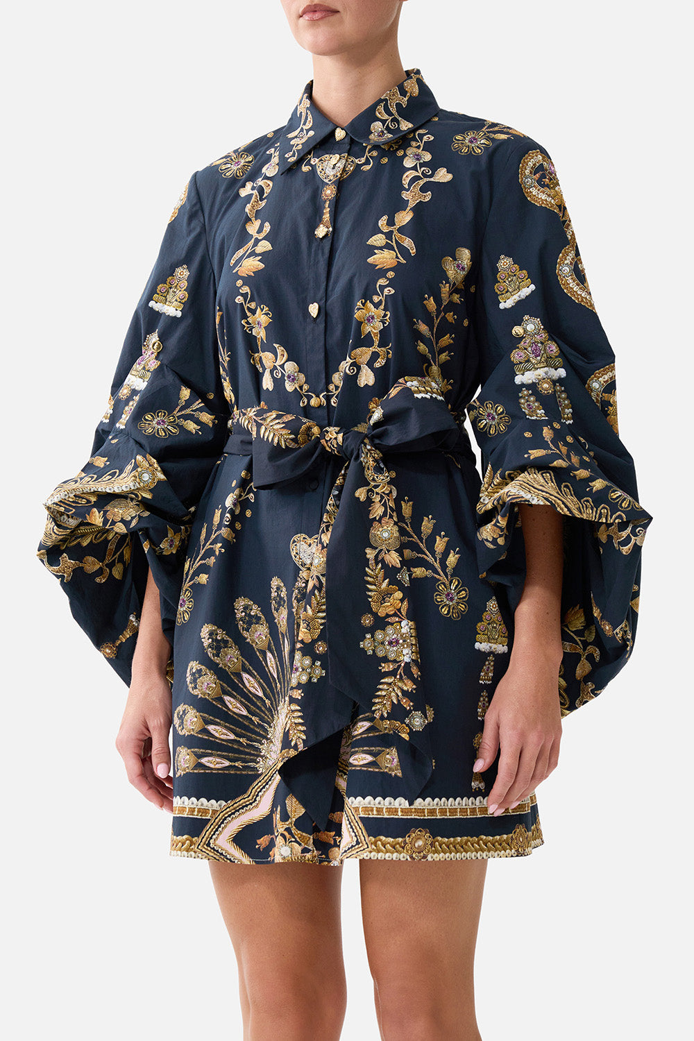 The CAMILLA VOLUME SLEEVE SHIRT DRESS WITH TIE TAURUS RISING