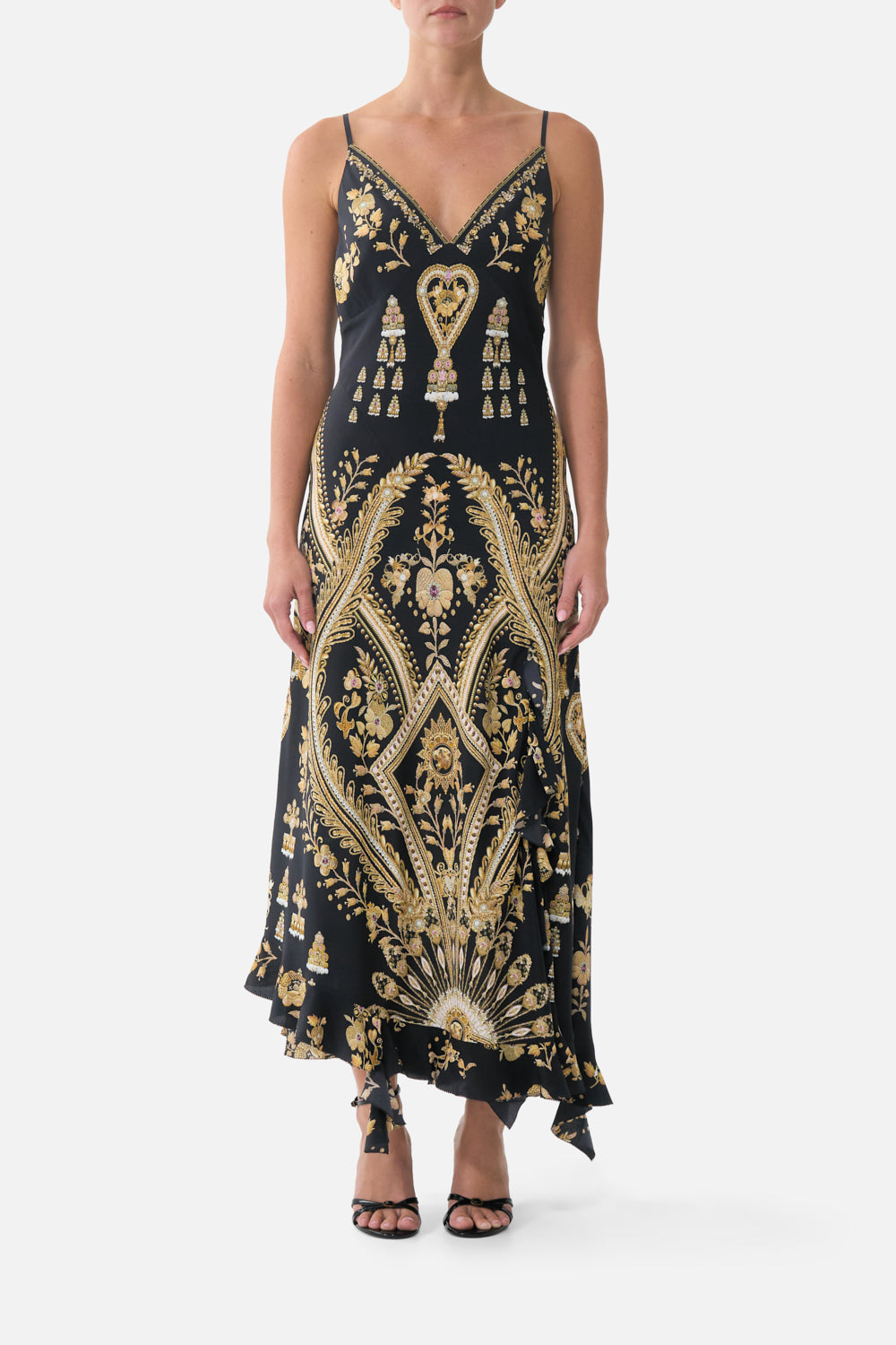 BIAS SLIP DRESS WITH FRILL HEM TAURUS RISING