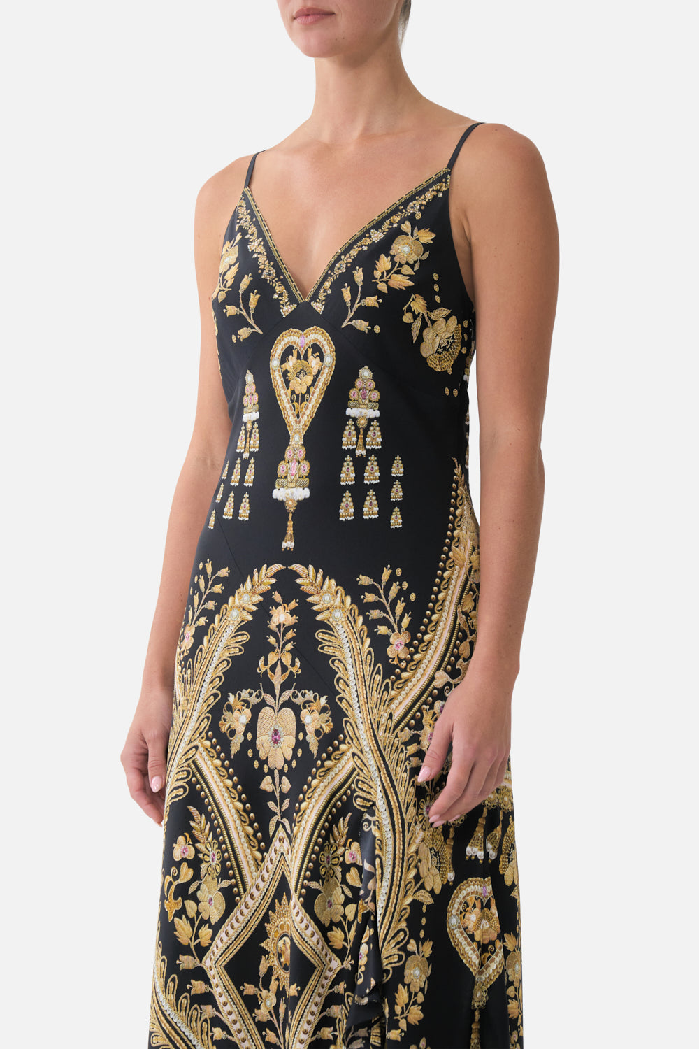 BIAS SLIP DRESS WITH FRILL HEM TAURUS RISING