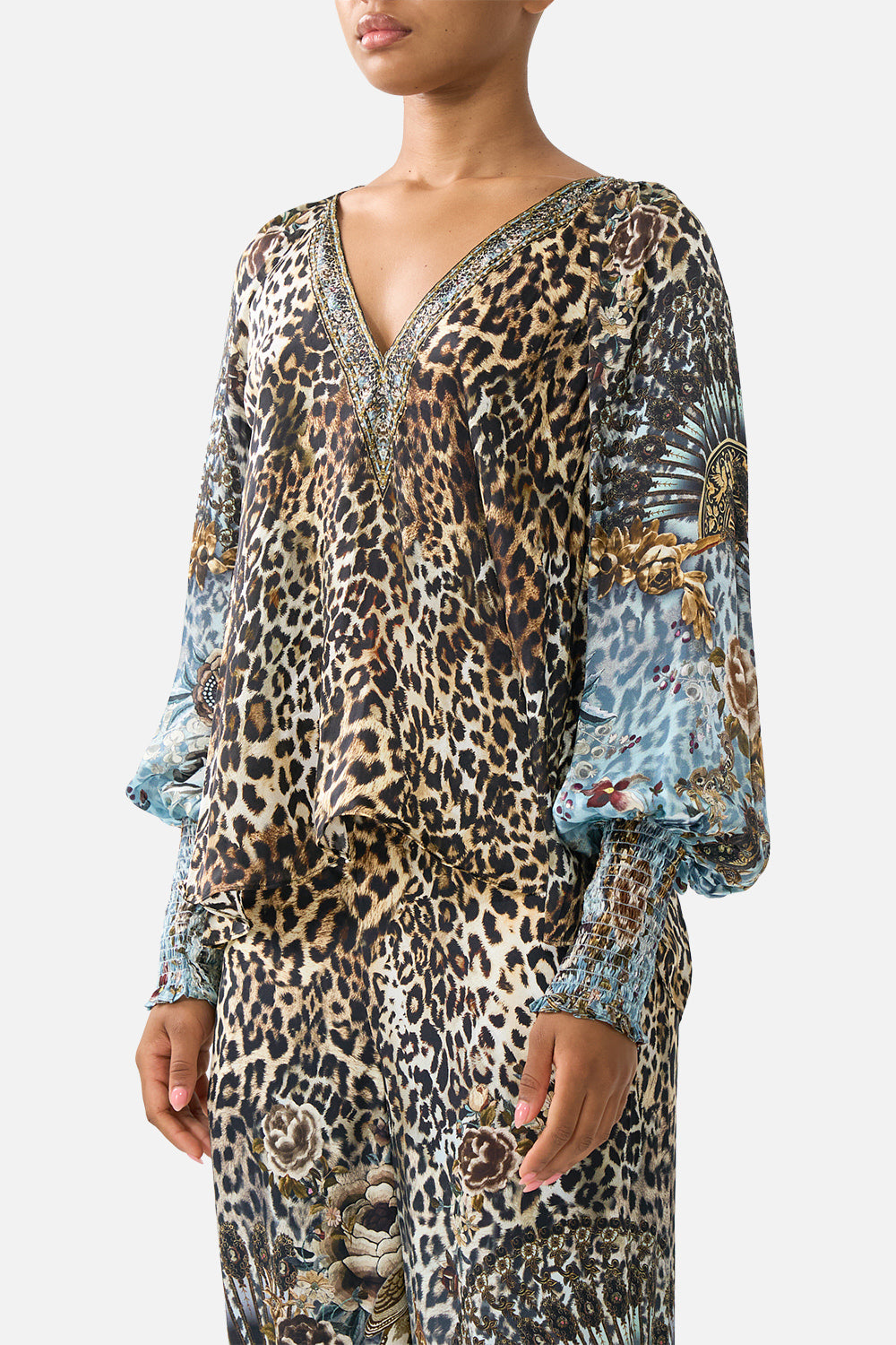 SHIRRED CUFF BLOUSE FIESTA, SIESTA, REPEAT