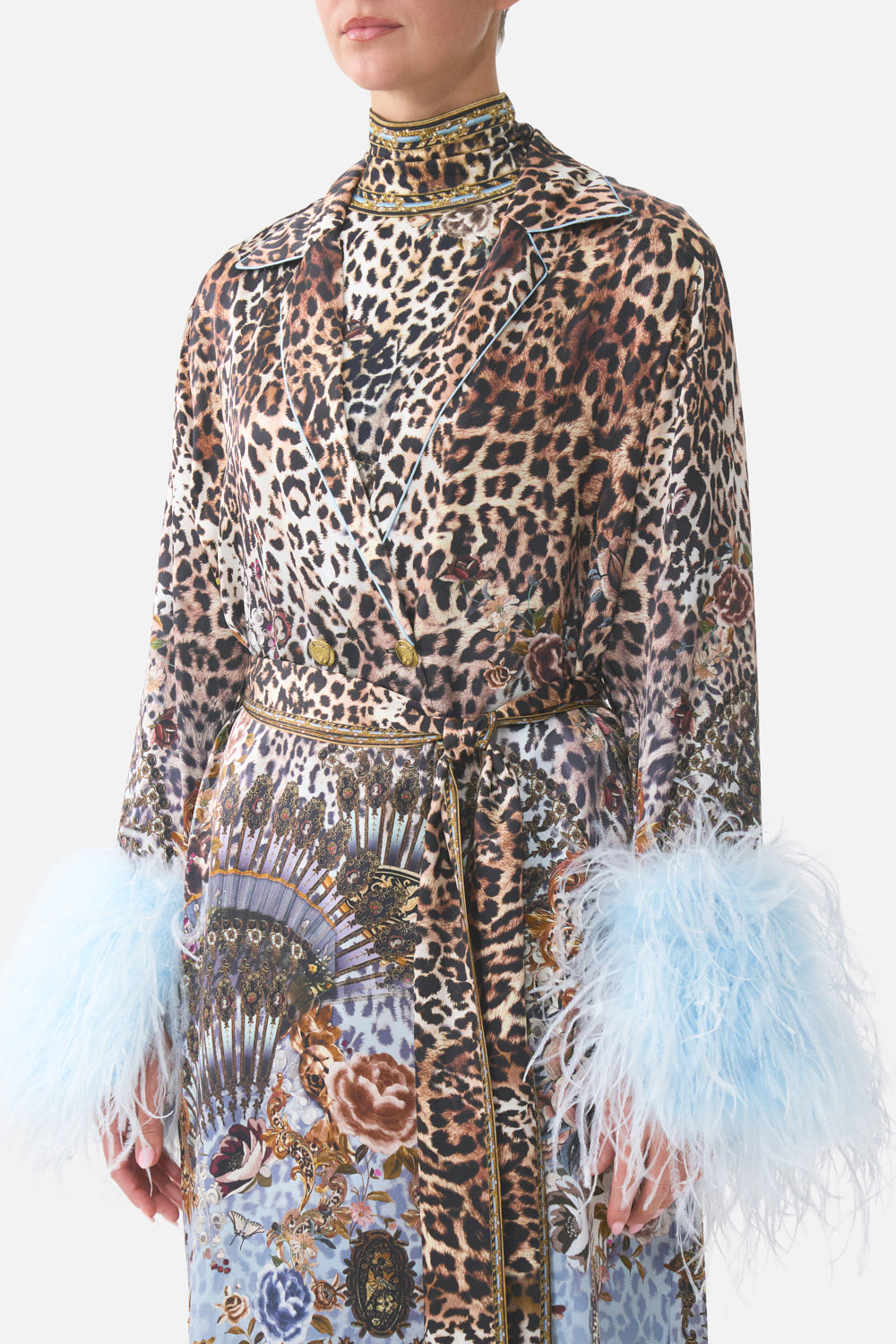 SPLIT CUFF SOFT COAT WITH FEATHERS FIESTA, SIESTA, REPEAT