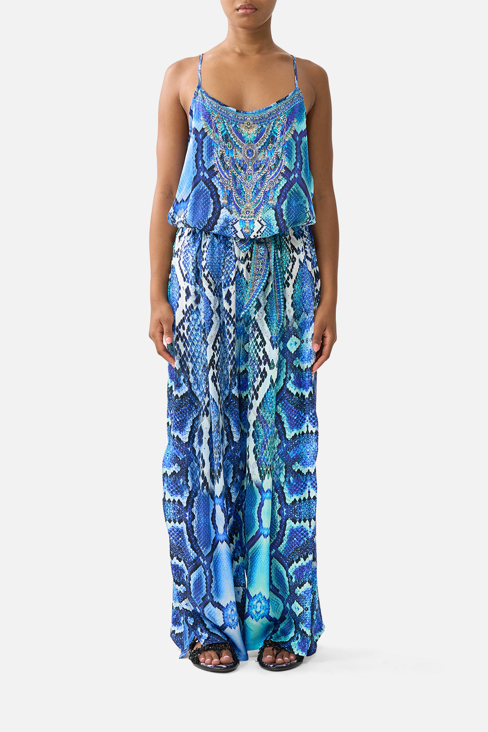 SHOESTRING STRAP JUMPSUIT THE SAPPHIRE SERPENT