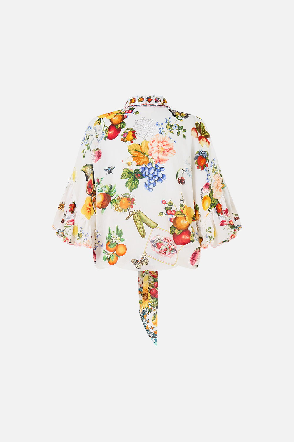 The CAMILLA TIE FRONT SHIRT WITH SLEEVE FRILL MAGIC OF THE MERCADO