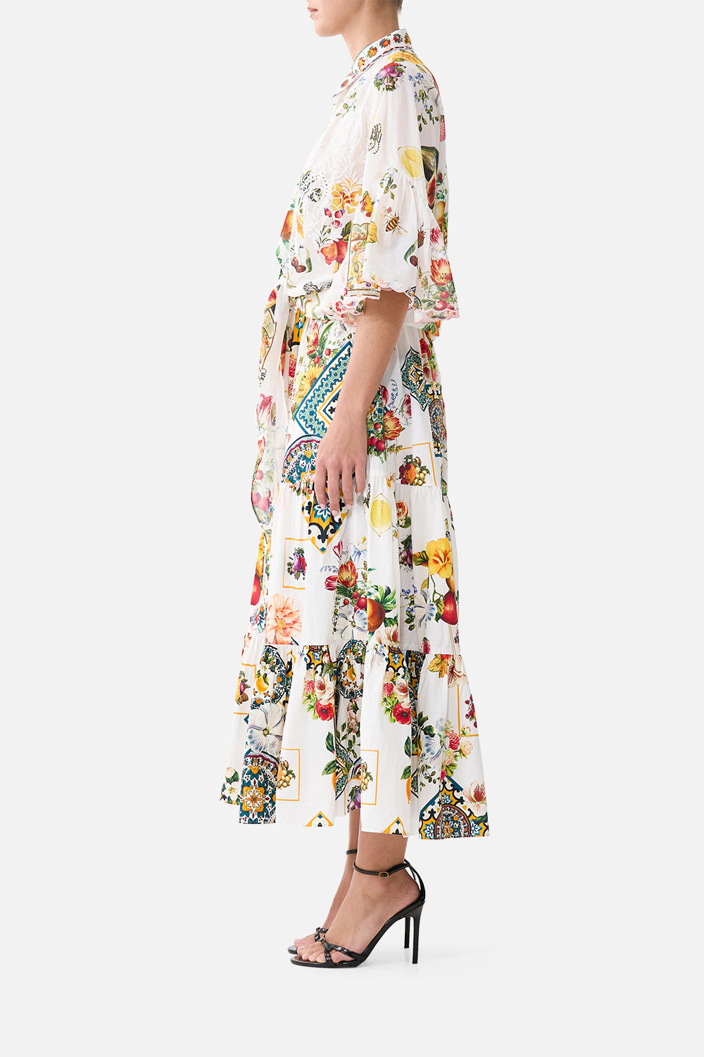 TIE FRONT SHIRT WITH SLEEVE FRILL MAGIC OF THE MERCADO
