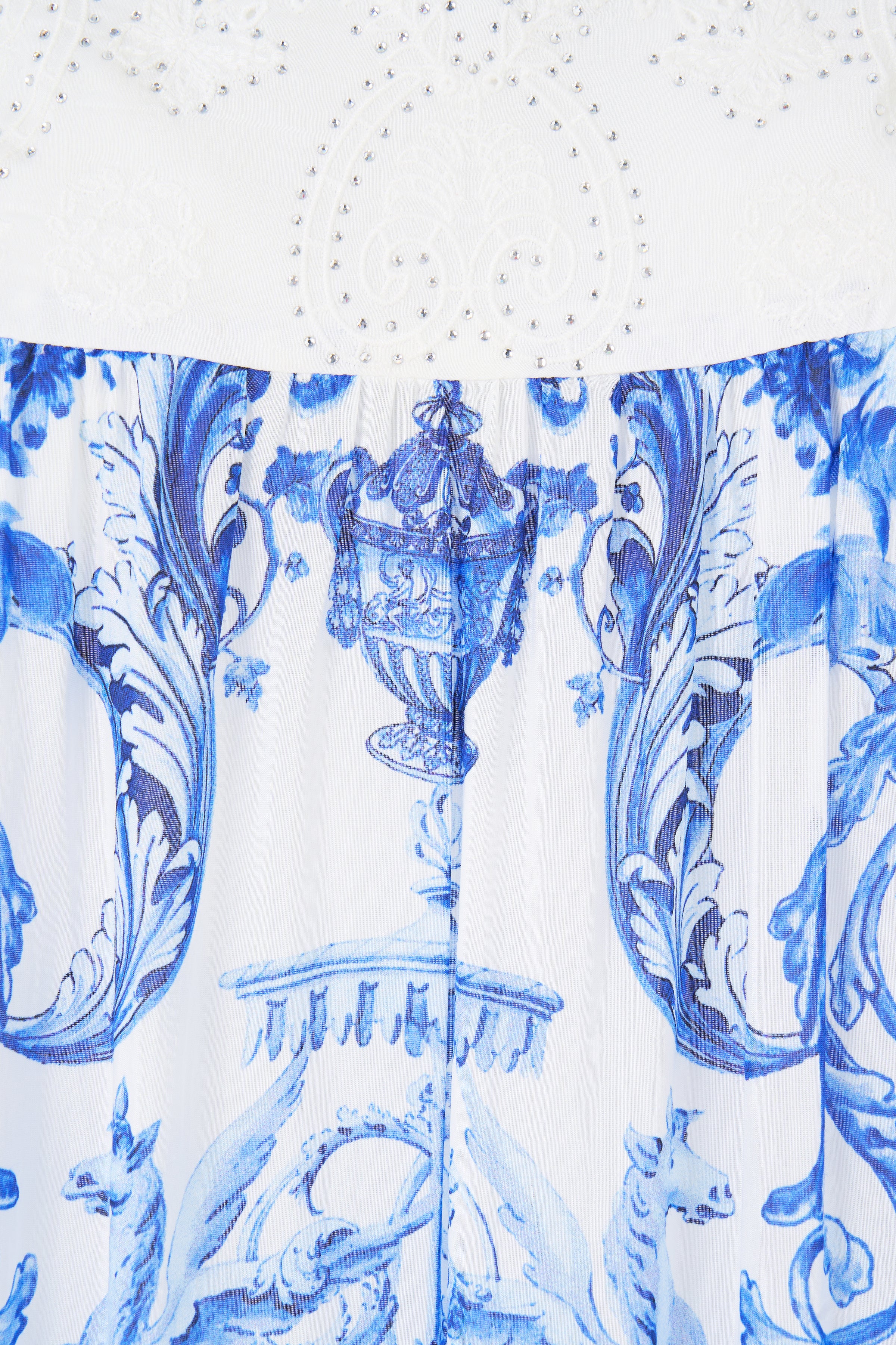 LONG TIERED DRESS WITH BOW TIES CERAMIC PANORAMIC