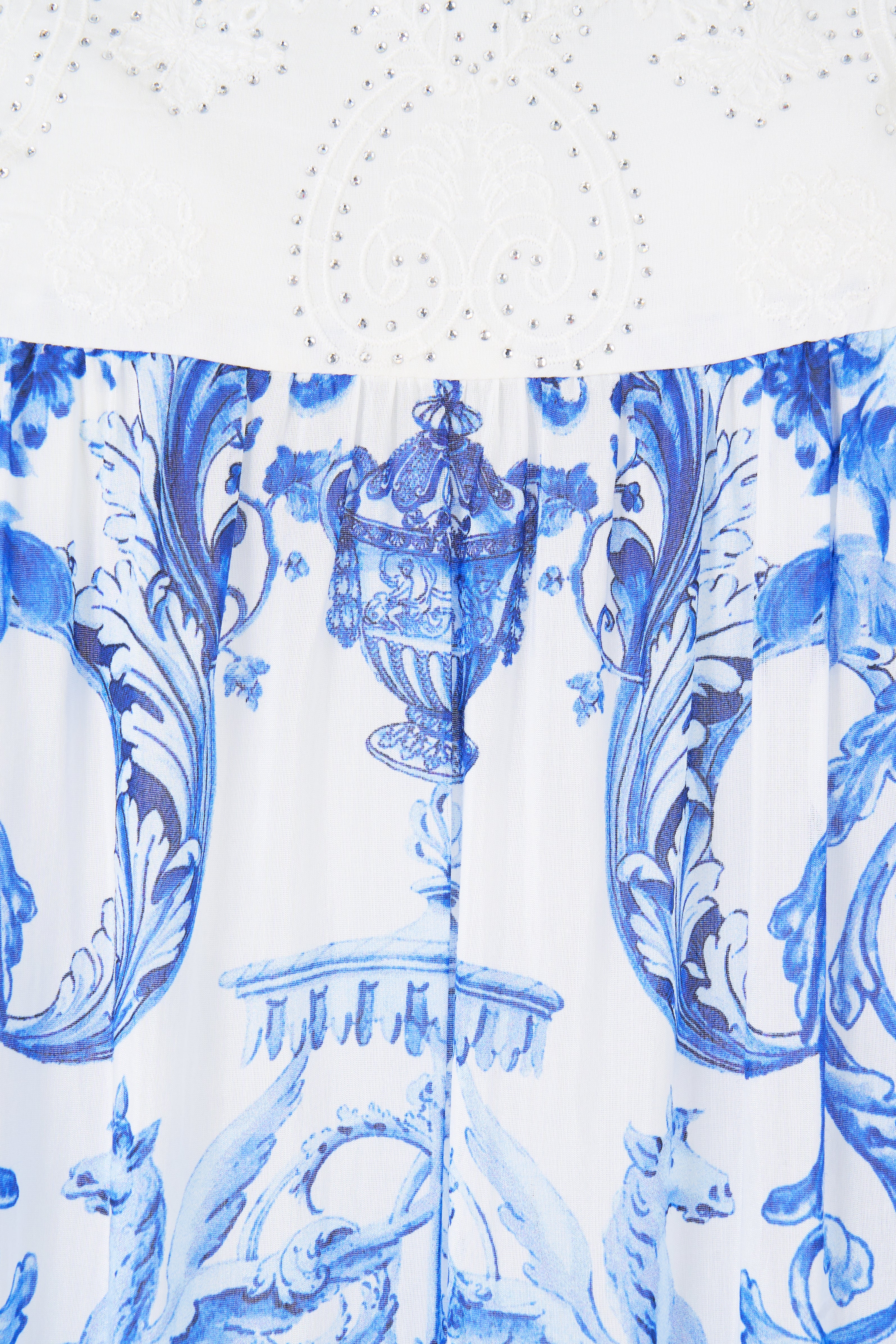 LONG TIERED DRESS WITH BOW TIES CERAMIC PANORAMIC