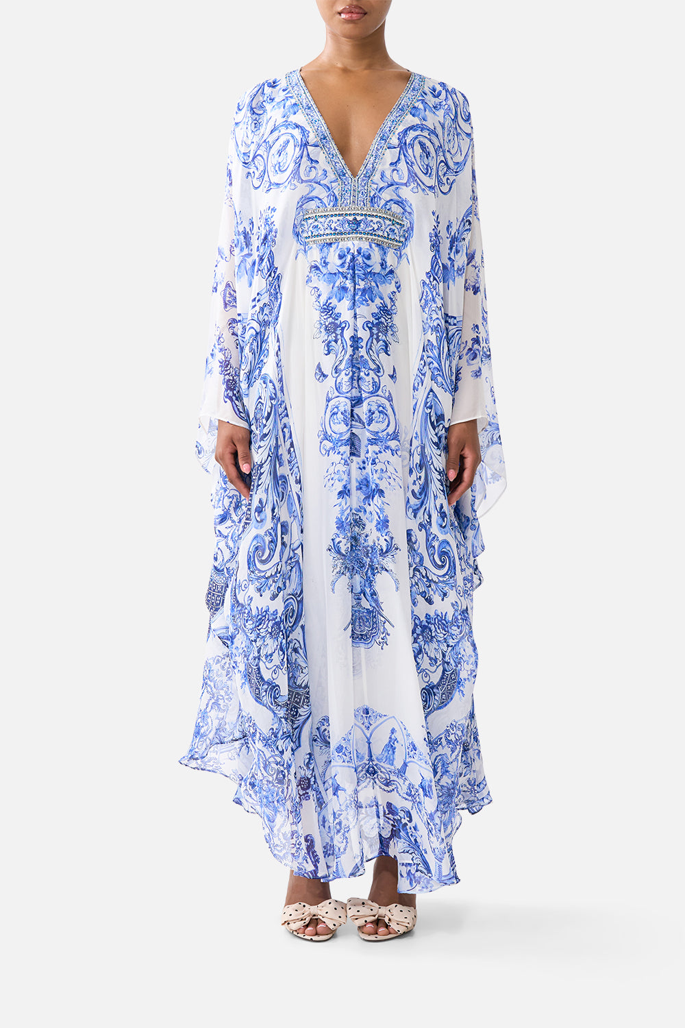 LONG KAFTAN WITH WAIST DETAIL CERAMIC PANORAMIC