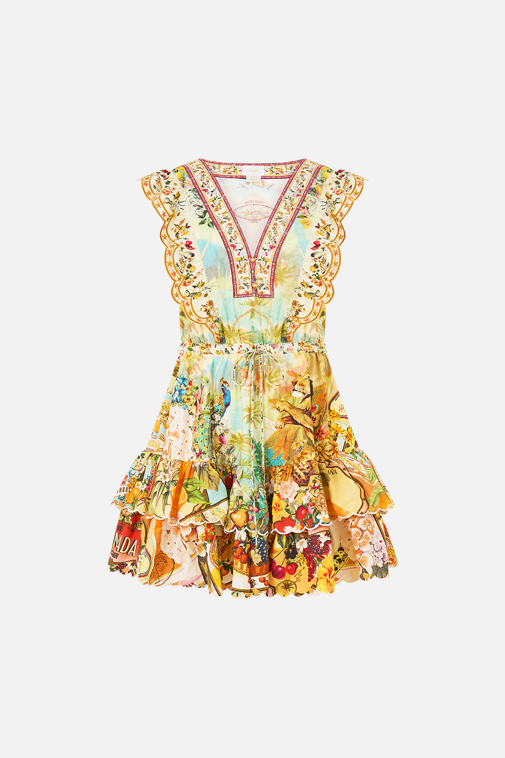 FRILL SLEEVE TIERED SHORT DRESS VA VA VINTAGE