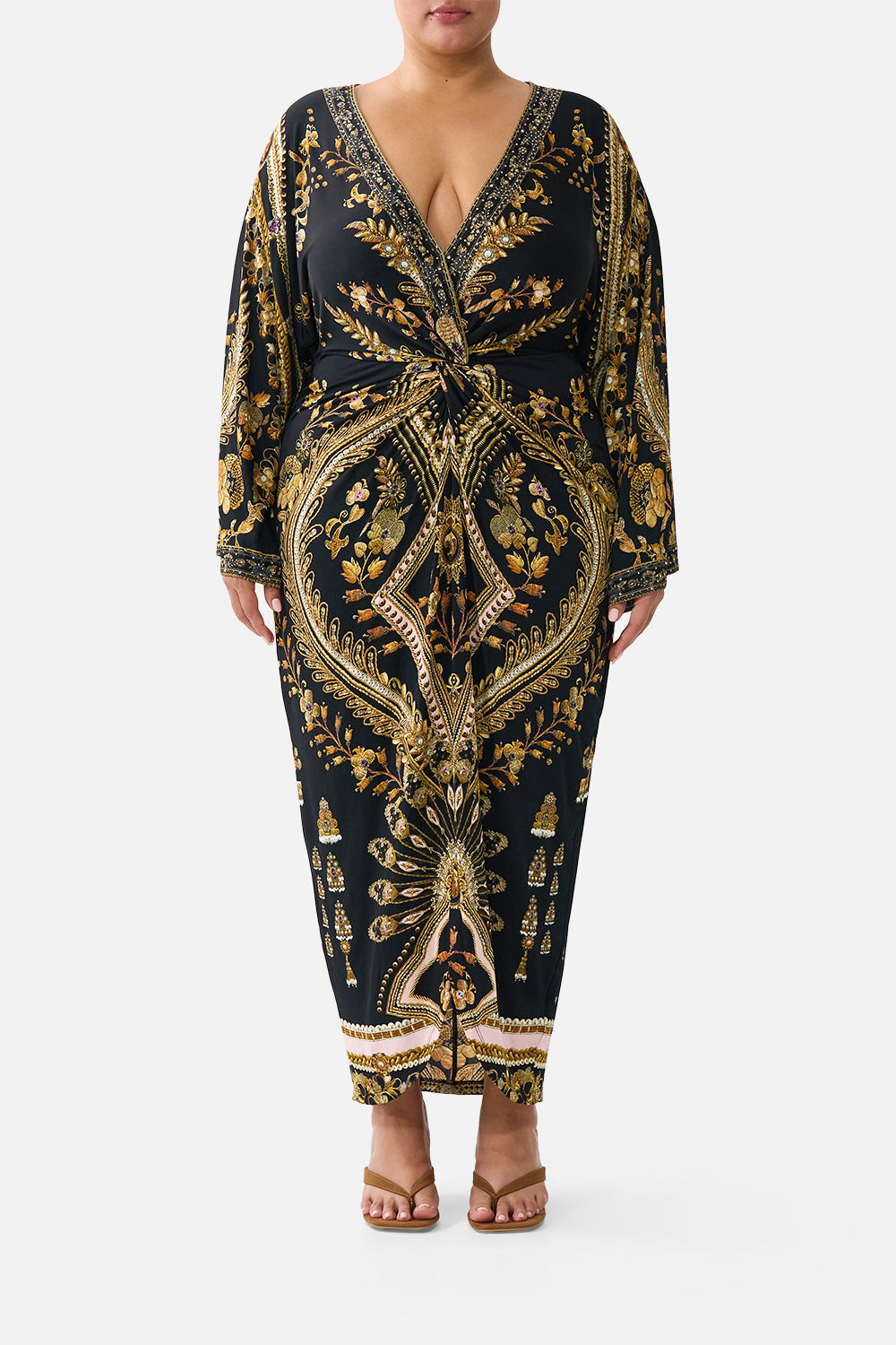 LONG SPLIT FRONT TWIST DRESS TAURUS RISING