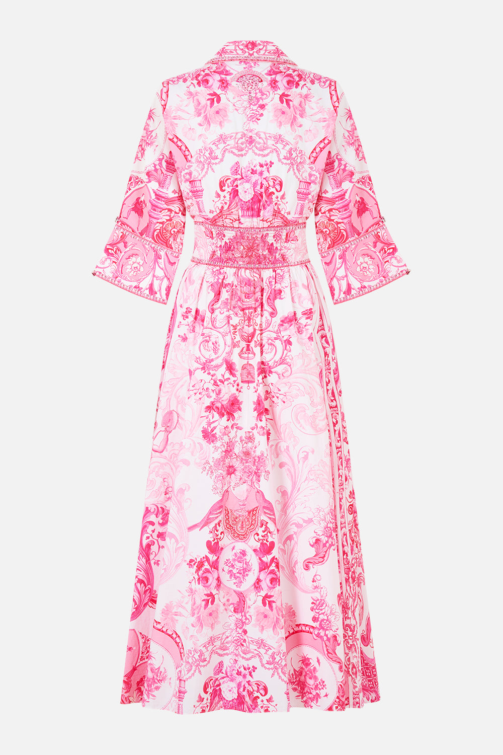 SHAPED WAISTBAND MIDI DRESS LIVIN LA VIDA ROSA