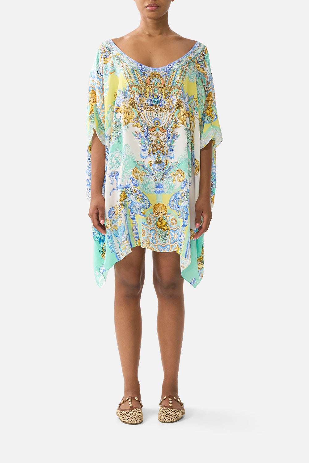 SHORT ROUND NECK KAFTAN DIAL UP THE TILES