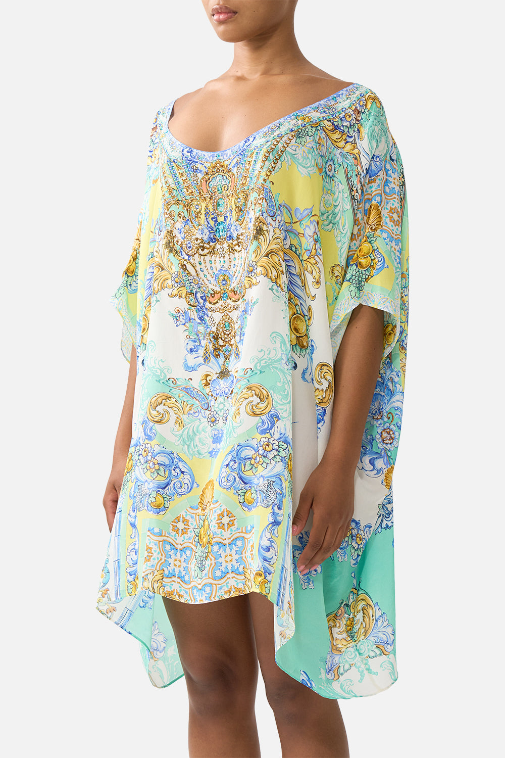 SHORT ROUND NECK KAFTAN DIAL UP THE TILES