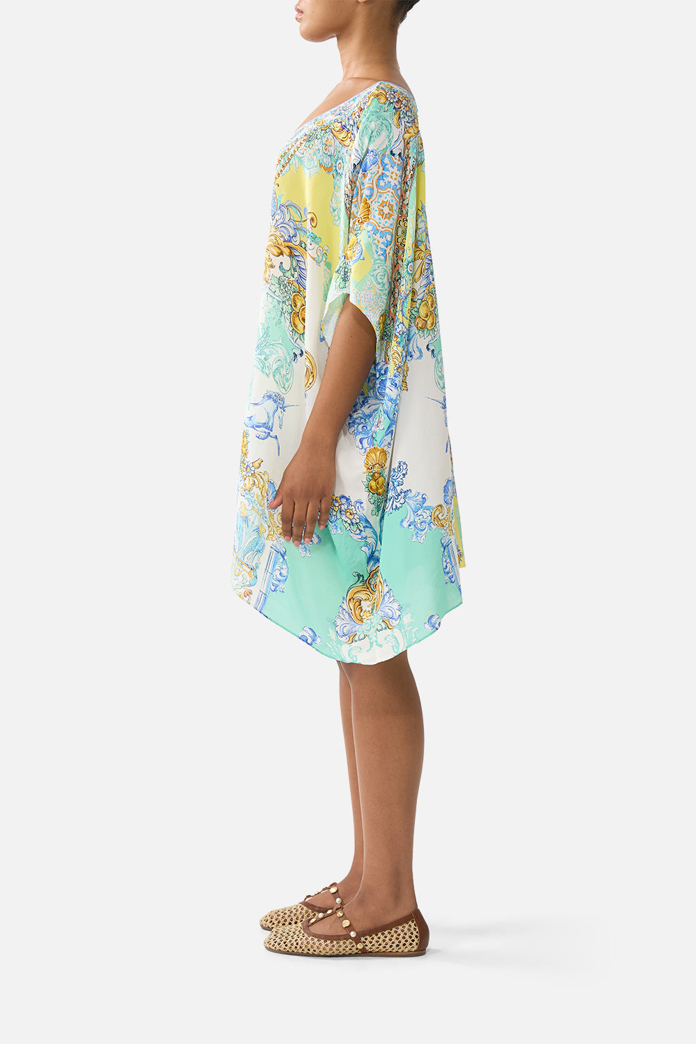 SHORT ROUND NECK KAFTAN DIAL UP THE TILES