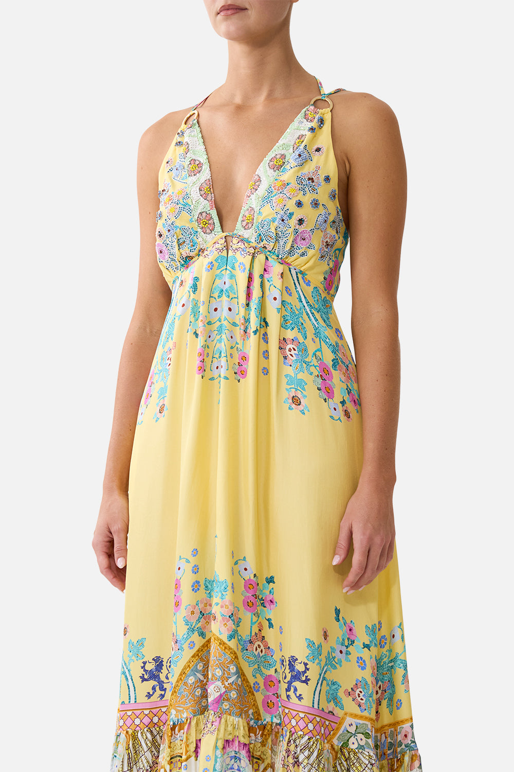 The CAMILLA TIERED DRESS WITH HARDWARE BARCELONA BEBE
