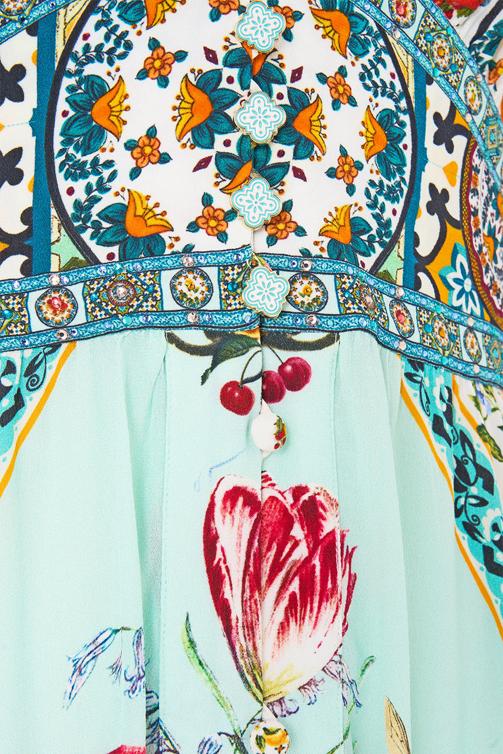 The CAMILLA SHAPED WAISTBAND DRESS WITH FLUTTER SLEEVES MAGIC OF THE MERCADO