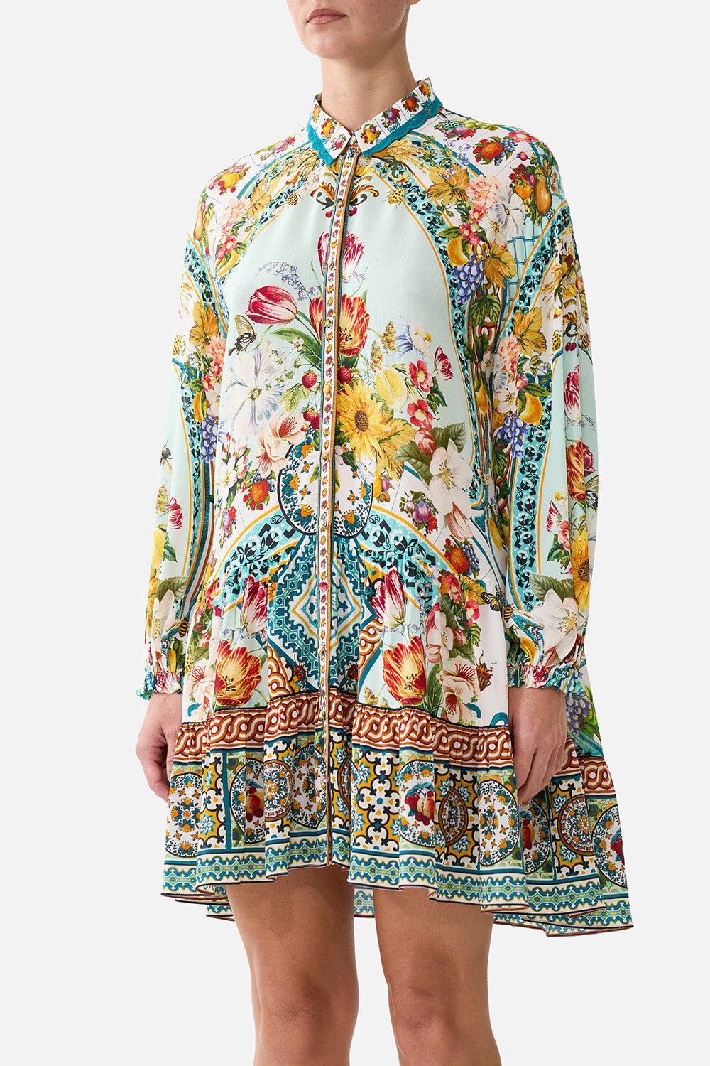 LONG SLEEVE TIERED SHORT DRESS MAGIC OF THE MERCADO