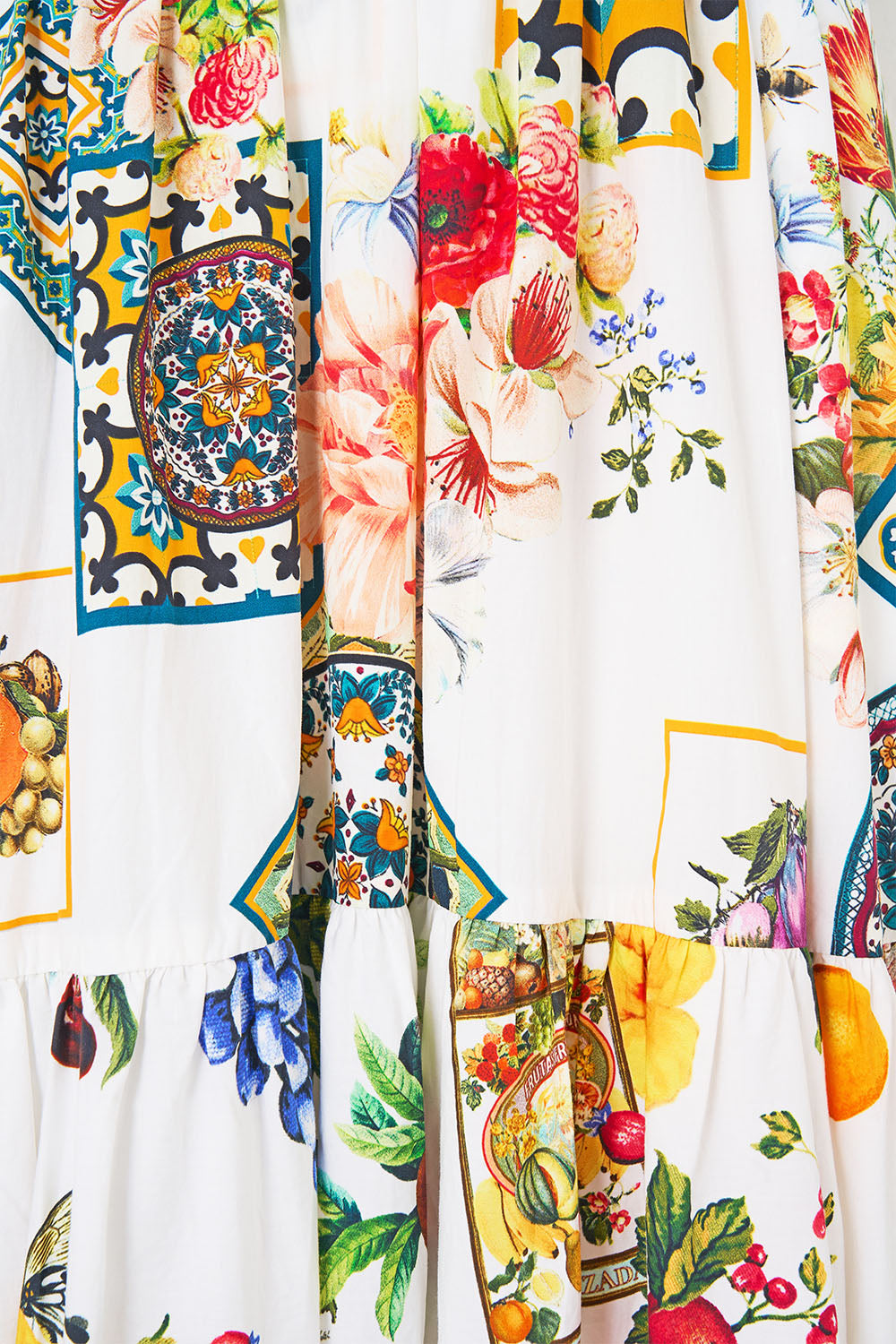 The CAMILLA HIGH WAISTED TIERED MIDI SKIRT MAGIC OF THE MERCADO