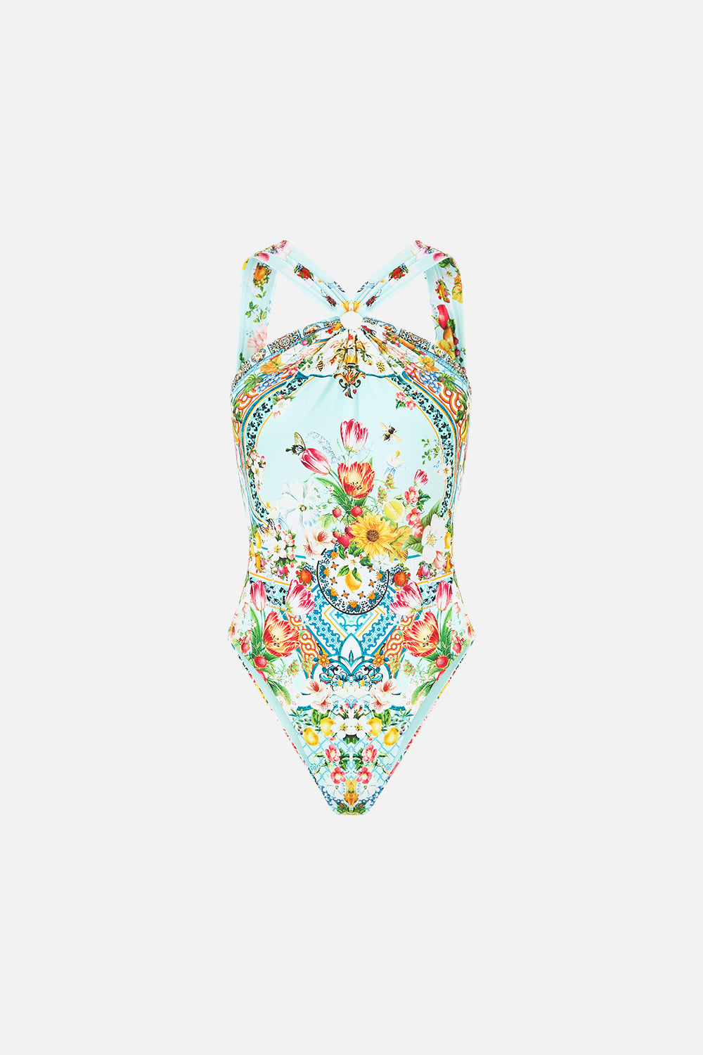 The CAMILLA DIAMOND NECK THICK STRAP ONE PIECE W RINGS MAGIC OF THE MERCADO