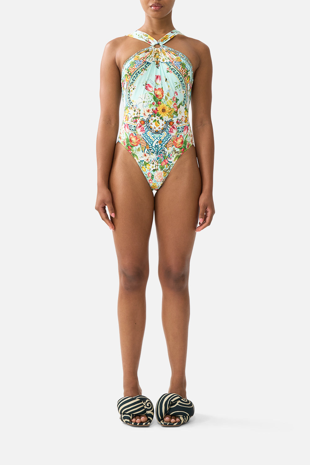 The CAMILLA DIAMOND NECK THICK STRAP ONE PIECE W RINGS MAGIC OF THE MERCADOMAGIC OF THE MERCADO