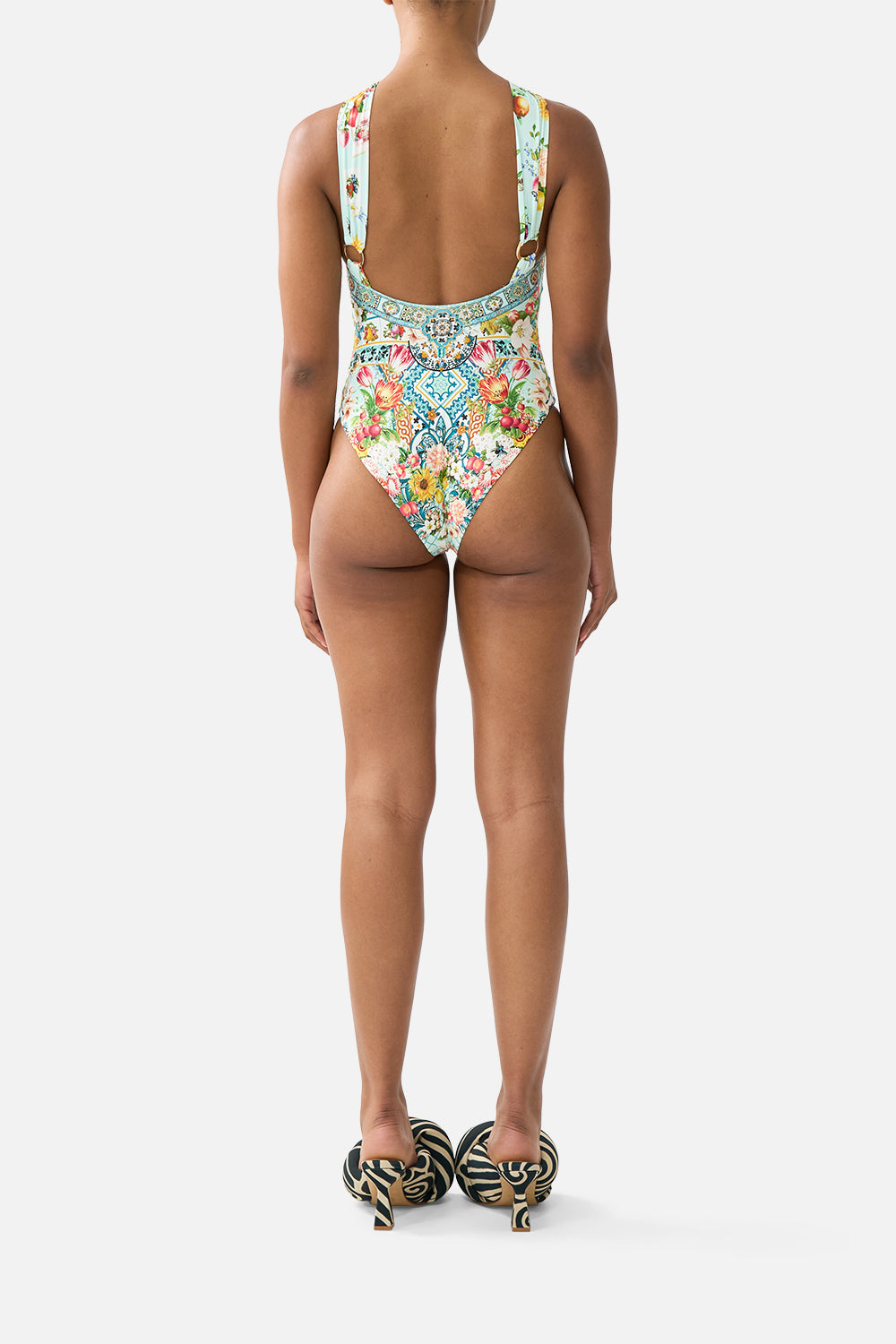 The CAMILLA DIAMOND NECK THICK STRAP ONE PIECE W RINGS MAGIC OF THE MERCADO
